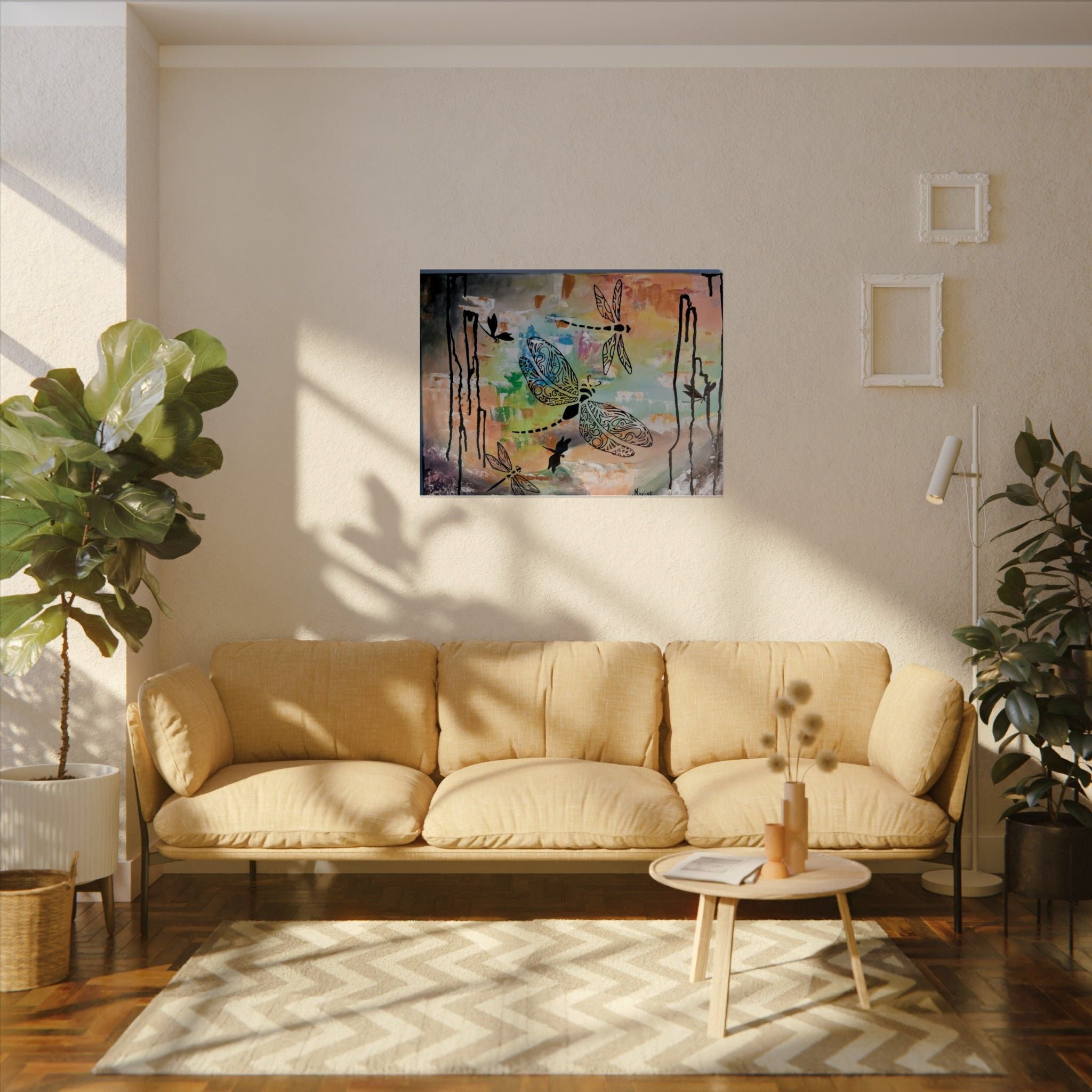 GUARDIANS OF THE LAND - Dragonfly Art Poster — Textured Matte Wall Print