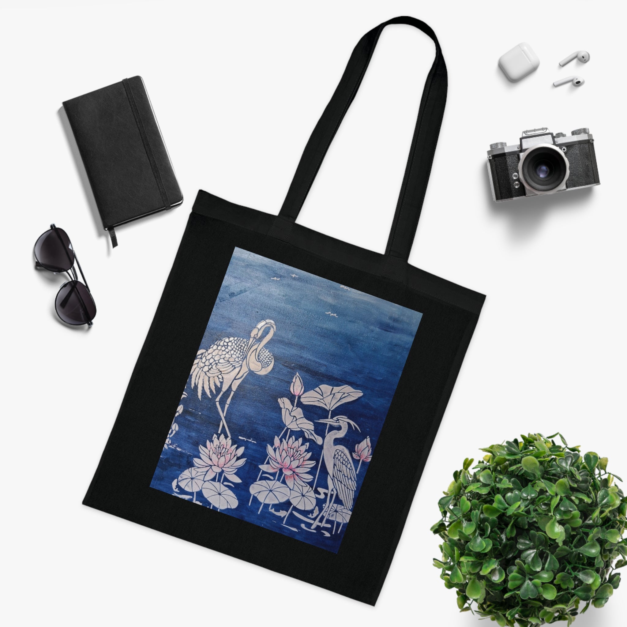 Floral Crane Tote