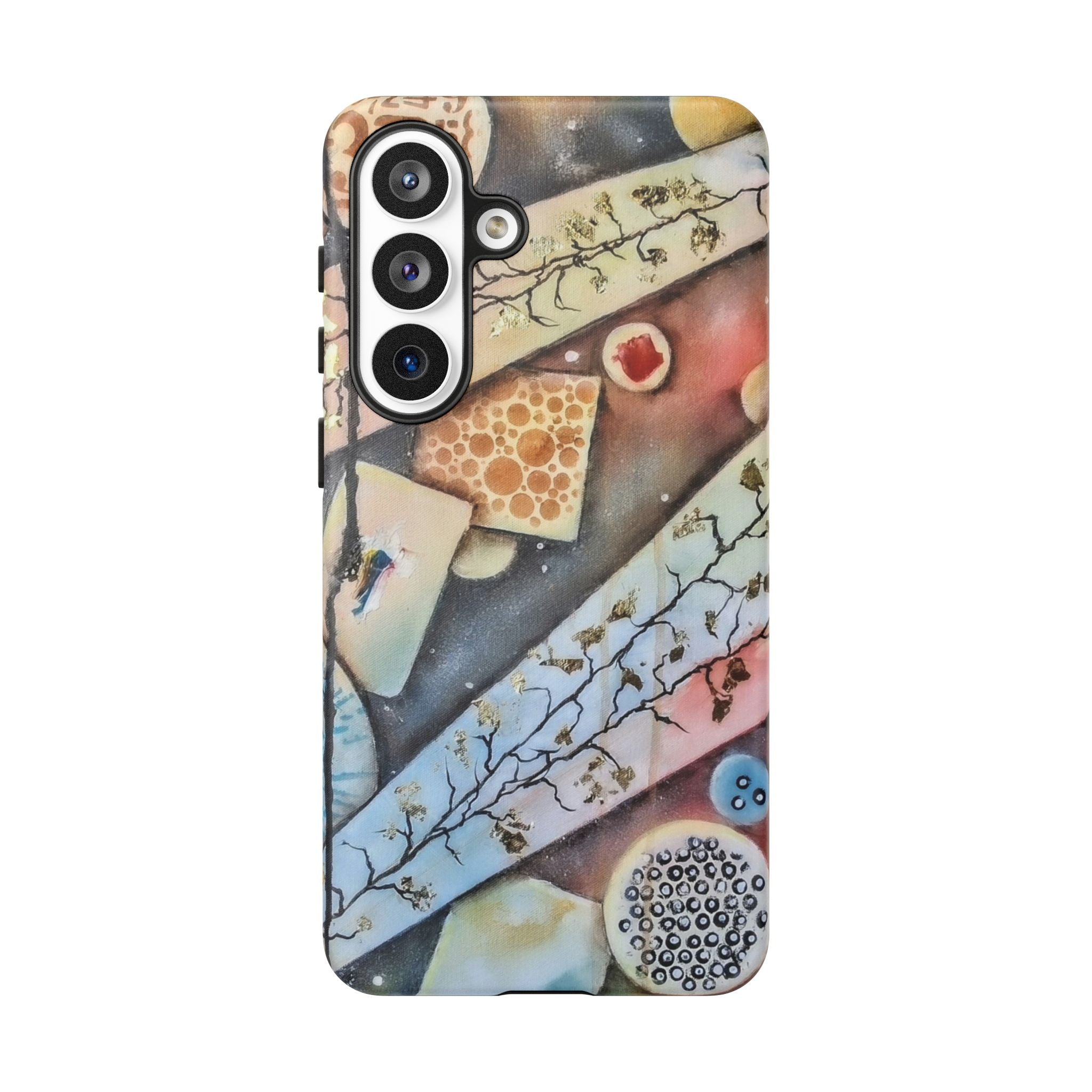GOLDEN CARTOGRAPHY OF THE UNSEEN - Artistic Botanical Phone Case – Watercolor Nature Pattern Tough Case