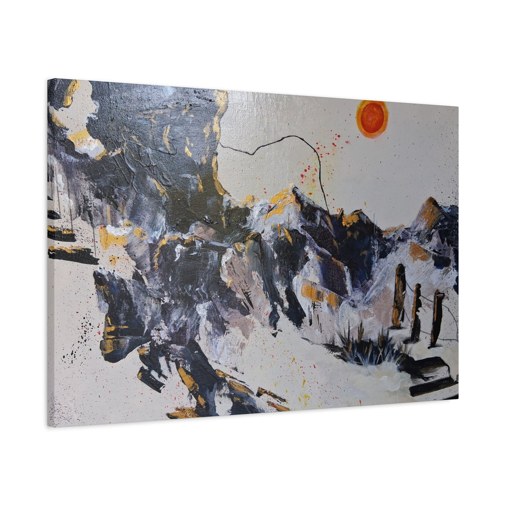 WHAT'S OVER THE RIDGE? - Abstract Desert Canvas Art – Matte Stretched 1.25"