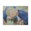 THE RICE PLANTERS - Rice Planting Farmers Canvas Wall Art — Southeast Asian Rural Scene Matte Stretched Print