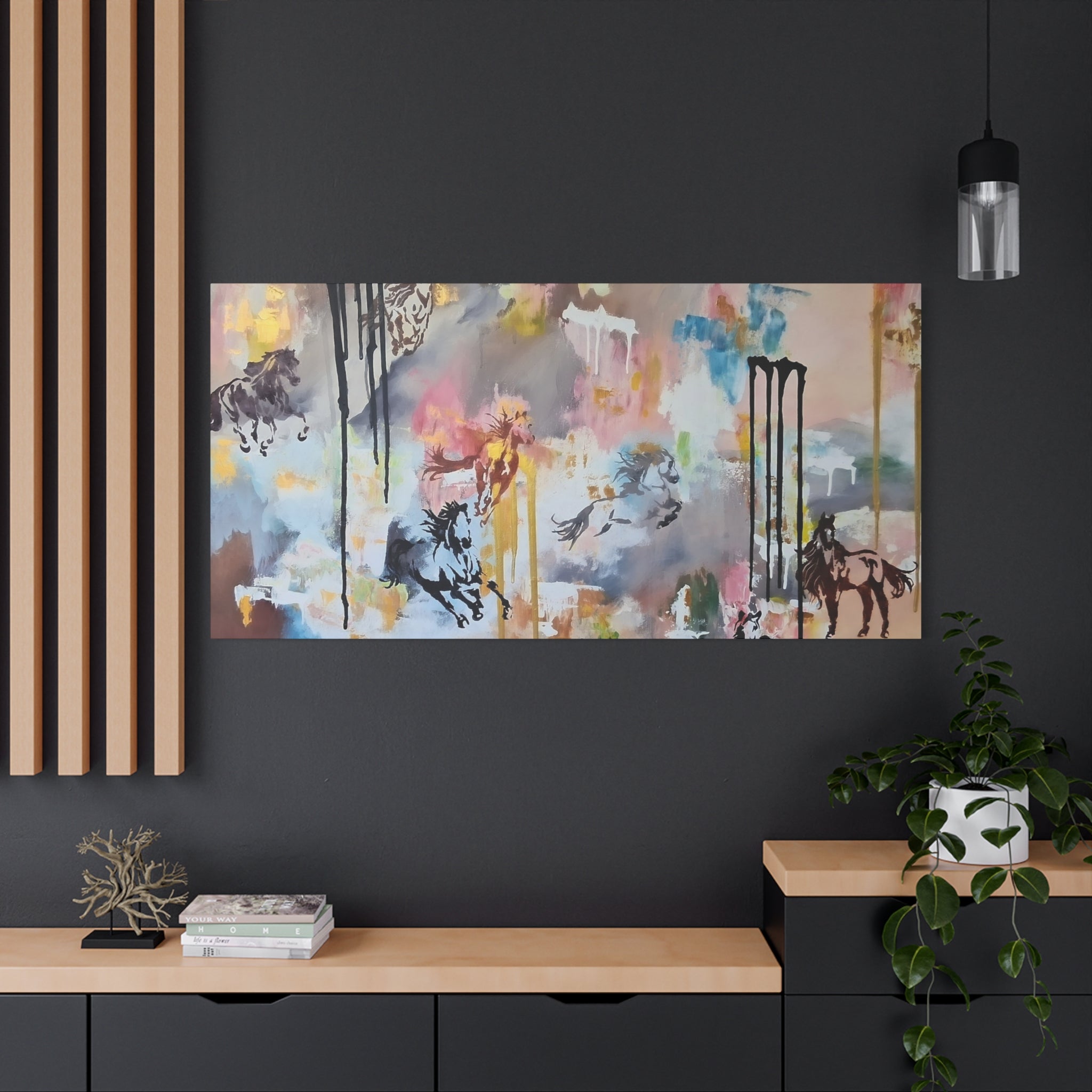 GUARDIANS OF THE QUIET PLAINS - Abstract Gallop Canvas Print — Matte Stretched Wall Art