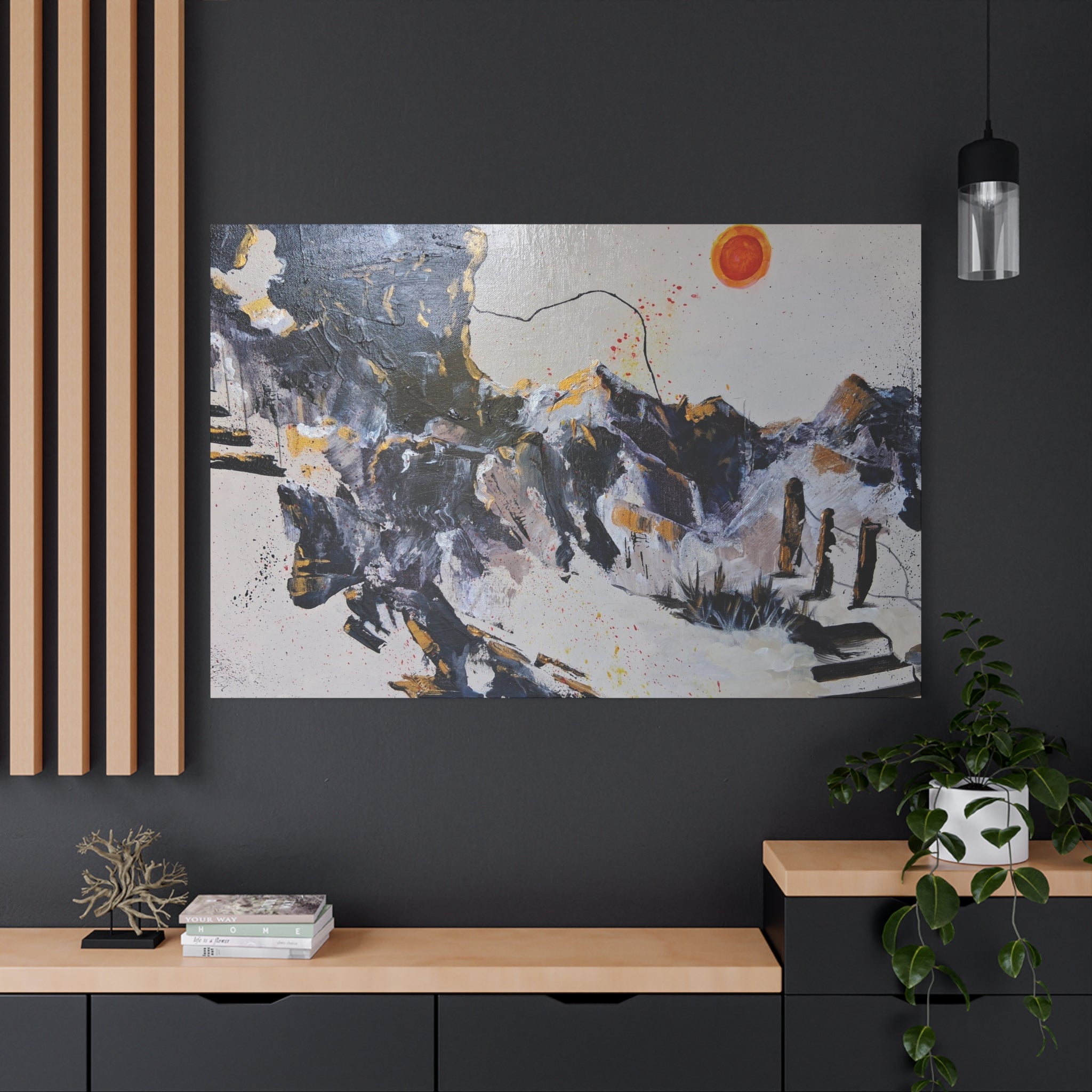 WHAT'S OVER THE RIDGE? - Abstract Desert Canvas Art – Matte Stretched 1.25"