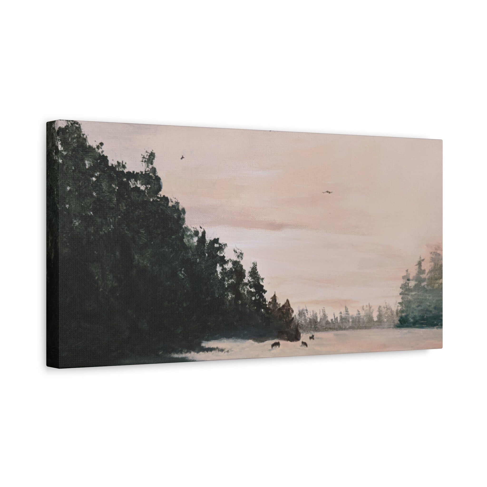 EARLY MORNING IN MONTANA -  Landscape Matte Canvas Print — Serene Forest Wall Art