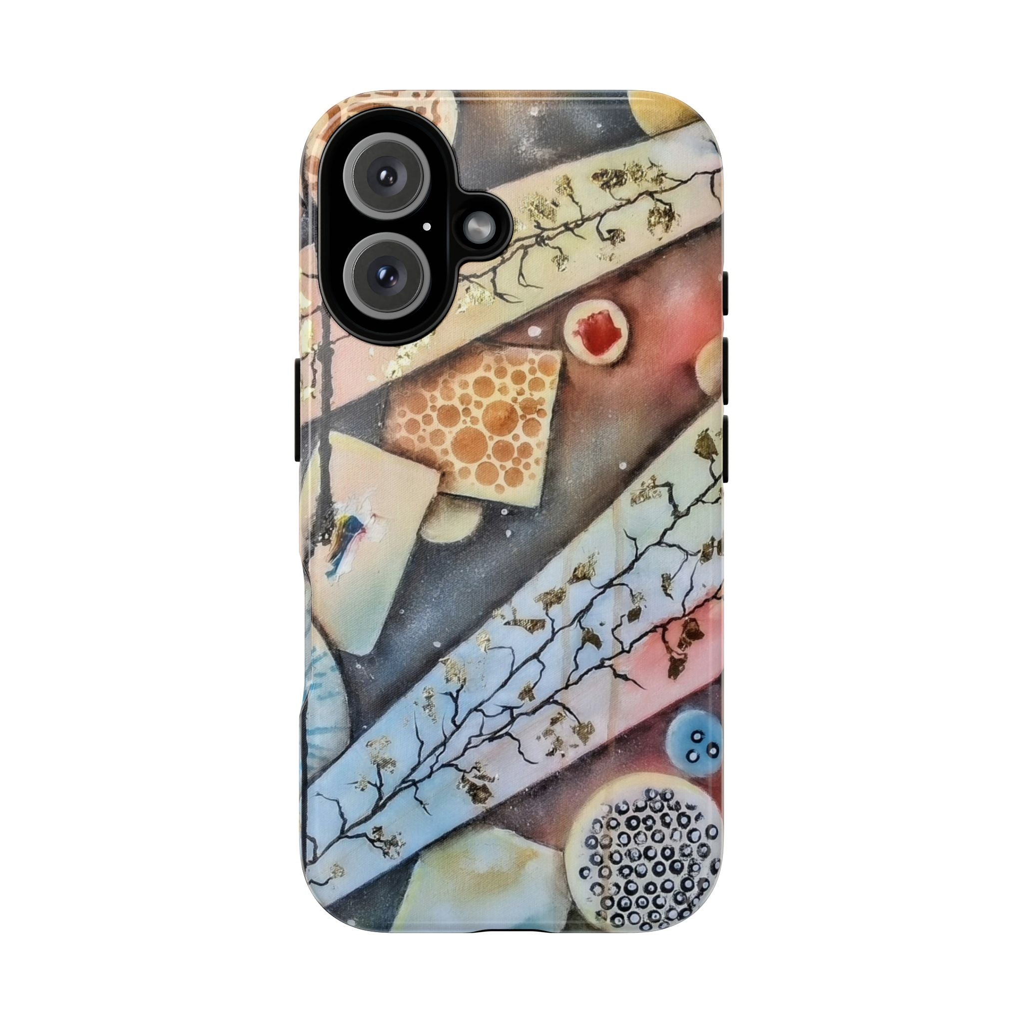 GOLDEN CARTOGRAPHY OF THE UNSEEN - Artistic Botanical Phone Case – Watercolor Nature Pattern Tough Case