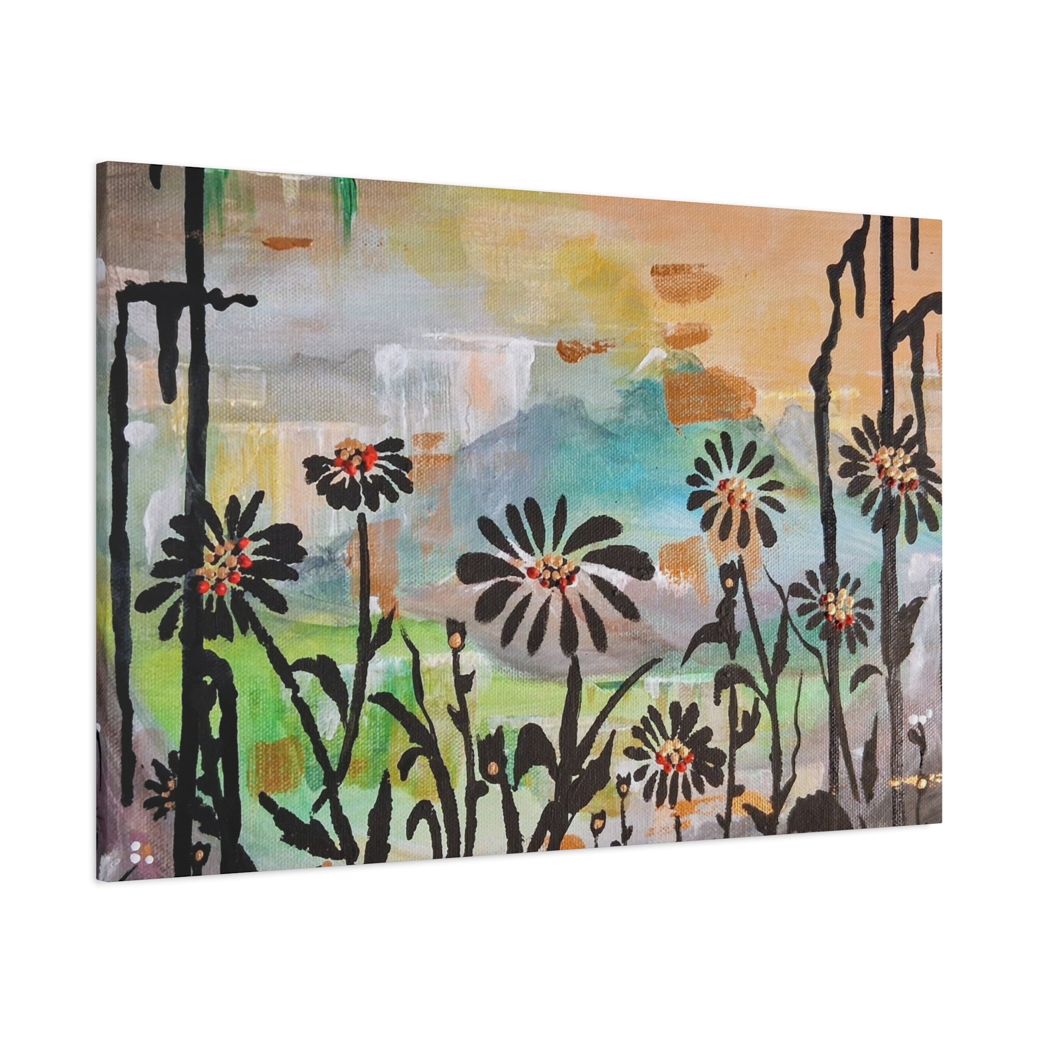 GUARDIANS OF THE WIND - Daisy Meadow Abstract Matte Canvas Wall Art