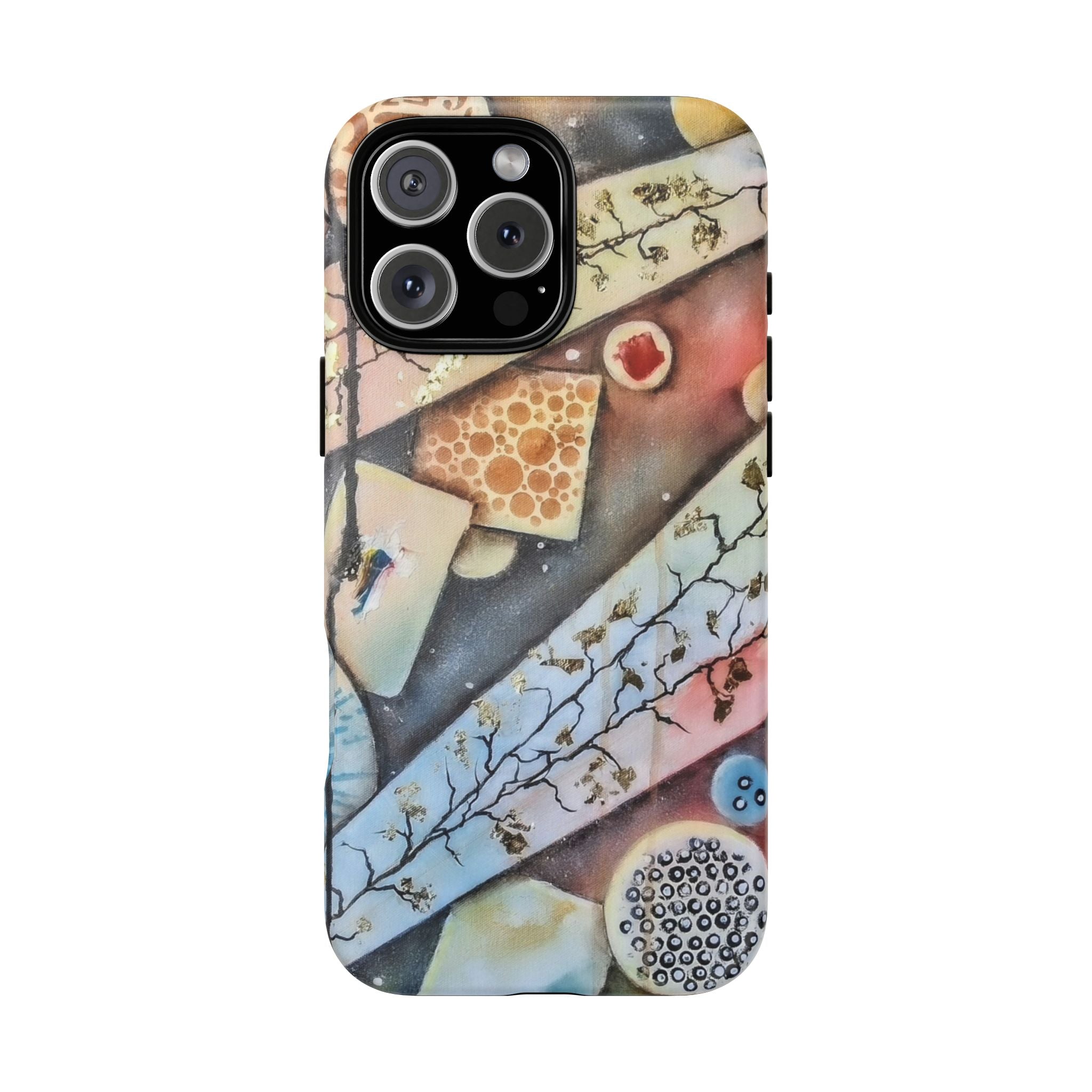 GOLDEN CARTOGRAPHY OF THE UNSEEN - Artistic Botanical Phone Case – Watercolor Nature Pattern Tough Case