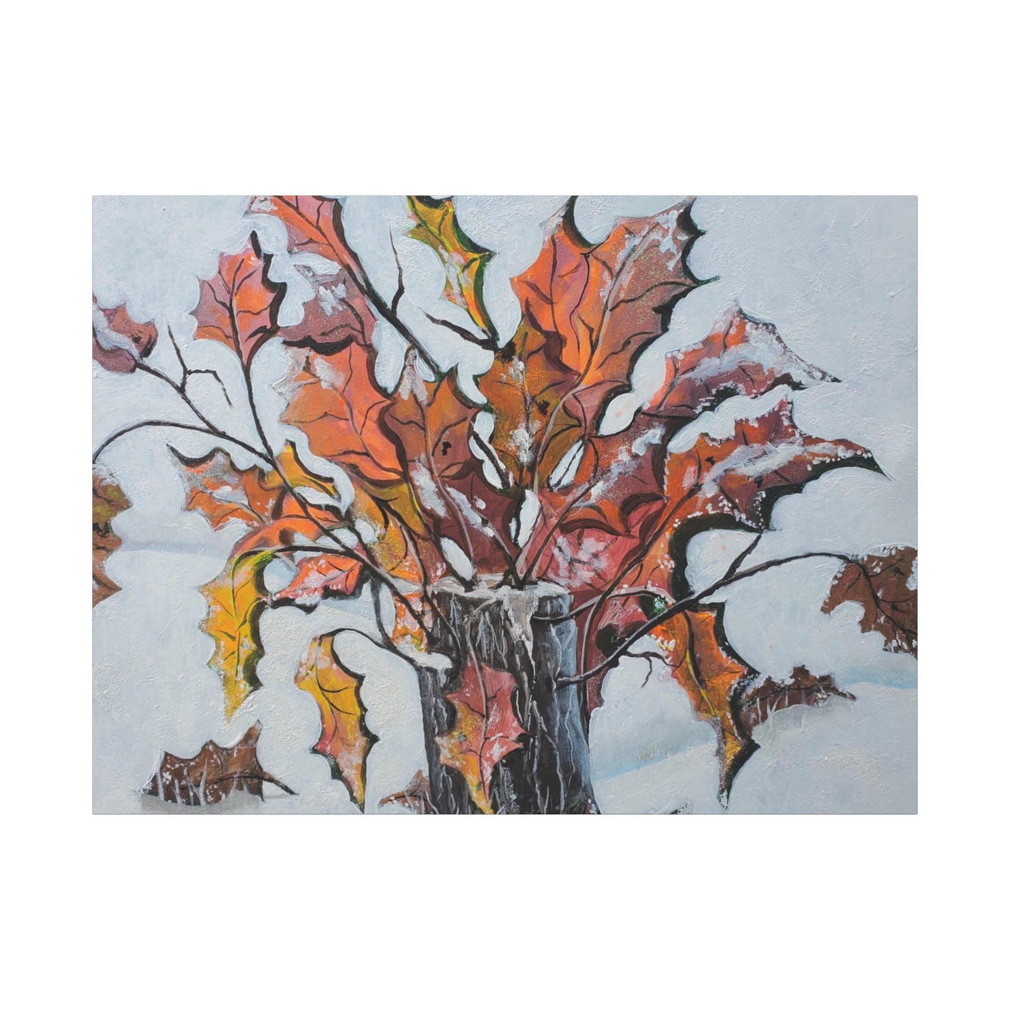 RENEWEL- NORTH LAKE NY - Autumn Leaves Canvas Wall Art — Stretched Matte Canvas