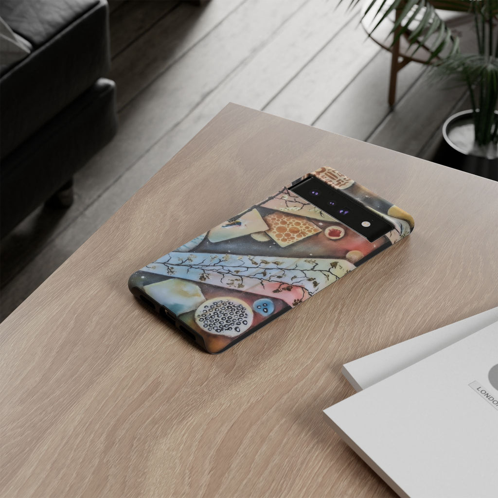 GOLDEN CARTOGRAPHY OF THE UNSEEN - Artistic Botanical Phone Case – Watercolor Nature Pattern Tough Case