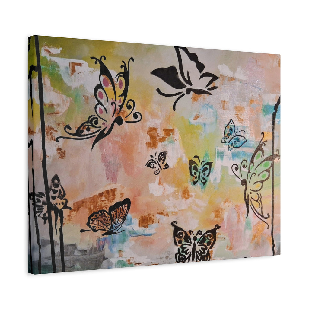 GUARDIANS OF THE FLOWERS - Butterfly Abstract Matte Canvas Wall Art – Stretched 1.25"Deep