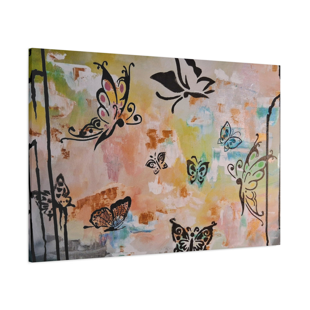 GUARDIANS OF THE FLOWERS - Butterfly Abstract Matte Canvas Wall Art – Stretched 1.25"Deep