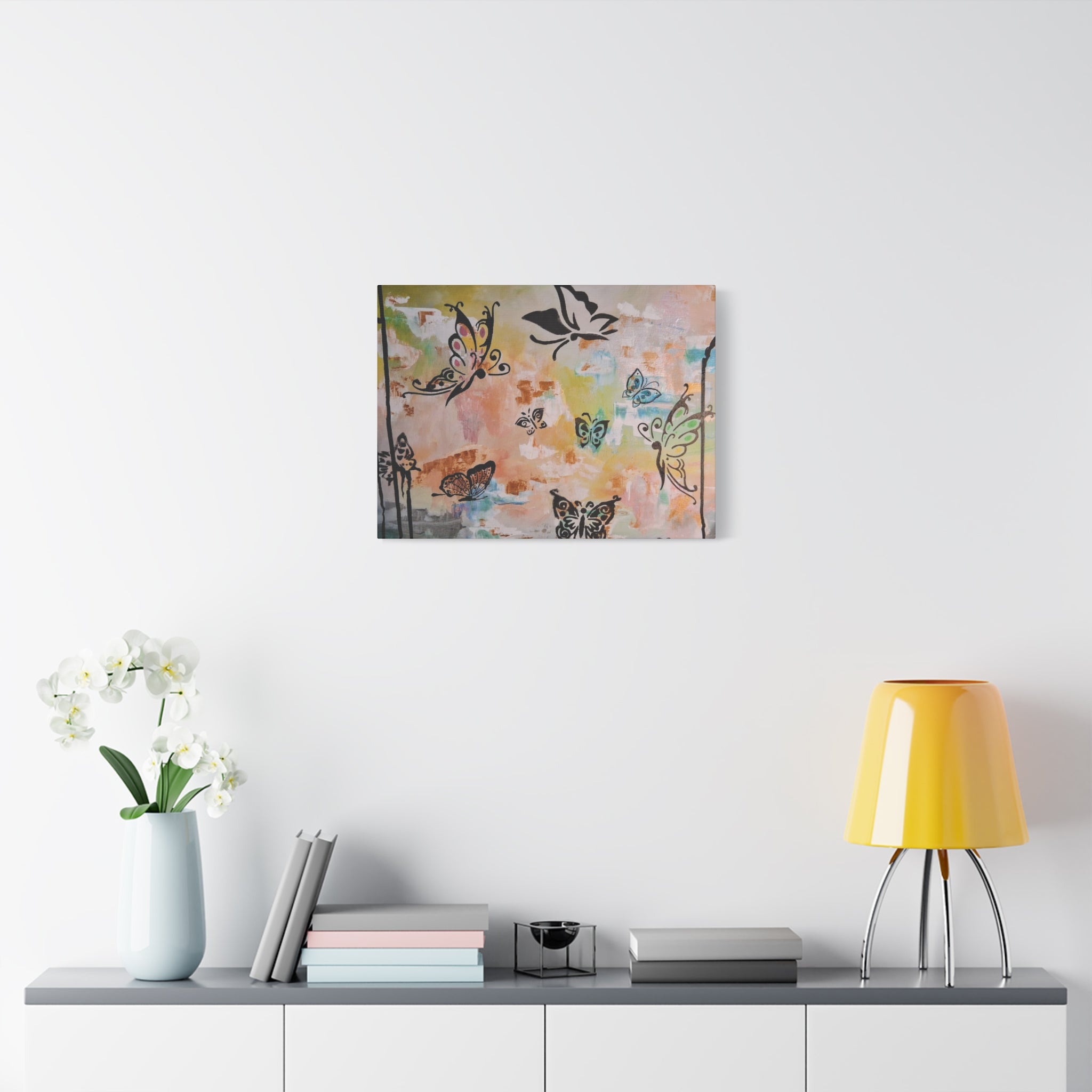 GUARDIANS OF THE FLOWERS - Butterfly Abstract Matte Canvas Wall Art – Stretched 1.25"Deep