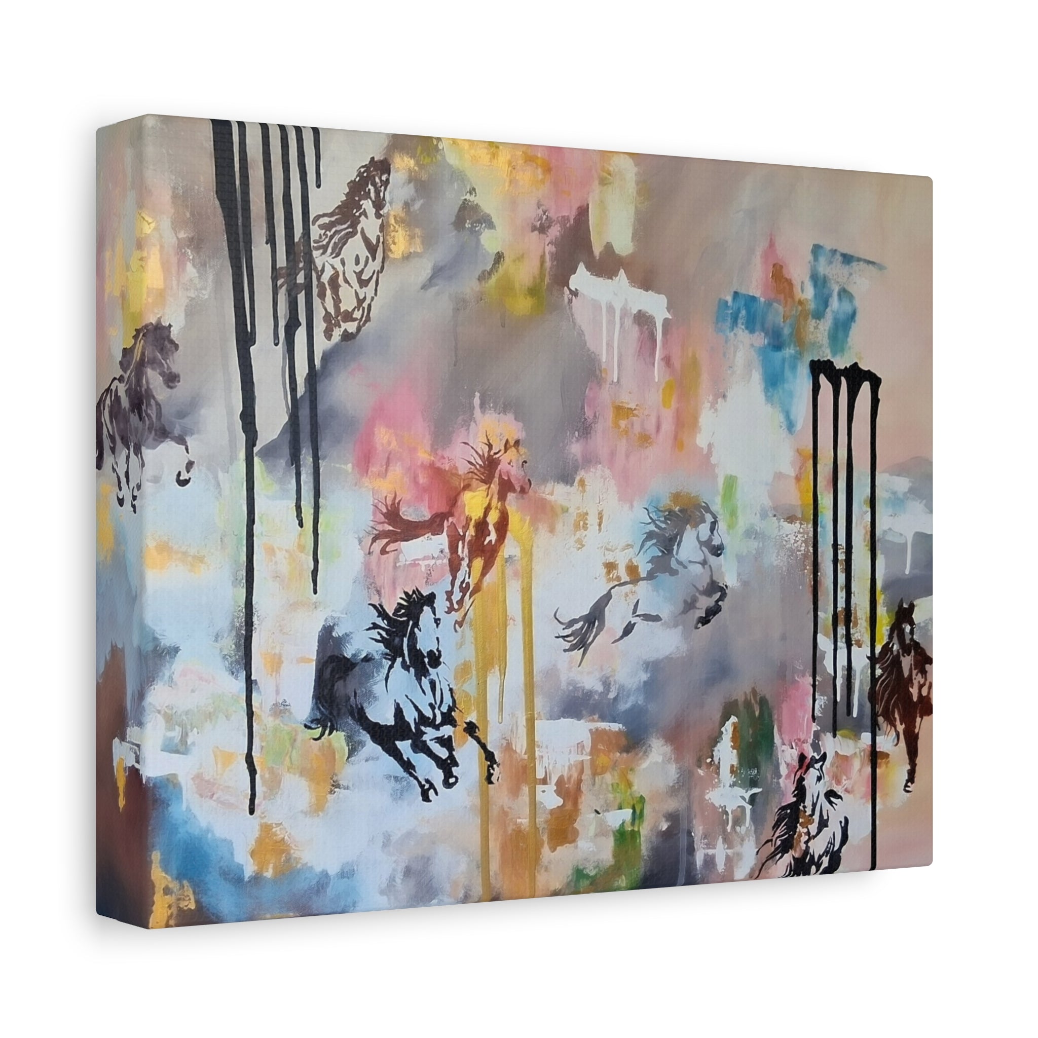 GUARDIANS OF THE QUIET PLAINS - Abstract Gallop Canvas Print — Matte Stretched Wall Art