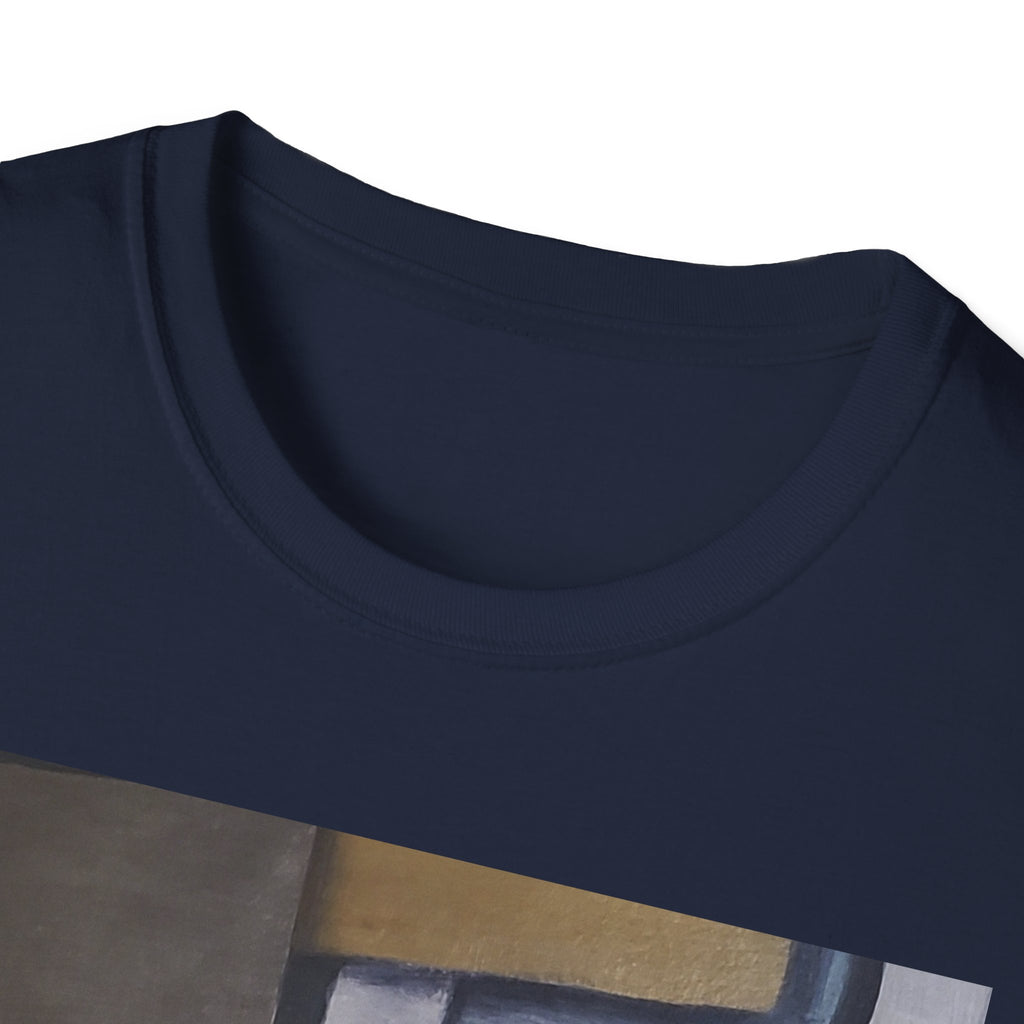 METALIC BLOCKS - Abstract Geometric Art T-Shirt — Modern Neutral Palette Design
