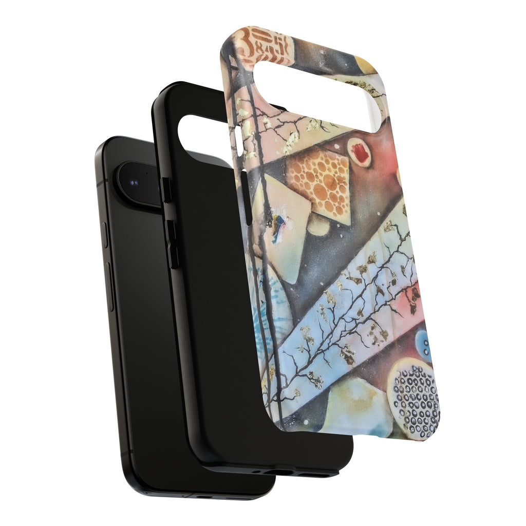 GOLDEN CARTOGRAPHY OF THE UNSEEN - Artistic Botanical Phone Case – Watercolor Nature Pattern Tough Case