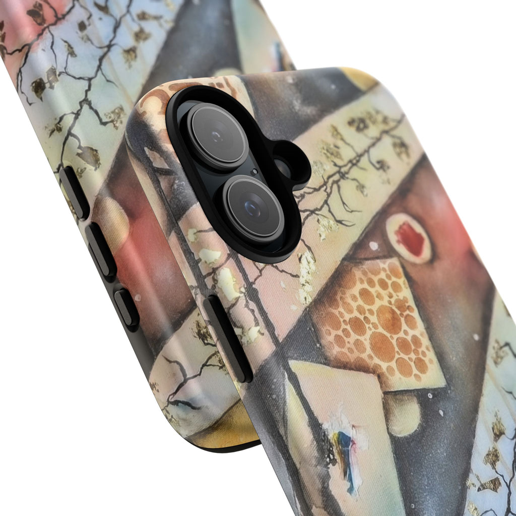 GOLDEN CARTOGRAPHY OF THE UNSEEN - Artistic Botanical Phone Case – Watercolor Nature Pattern Tough Case