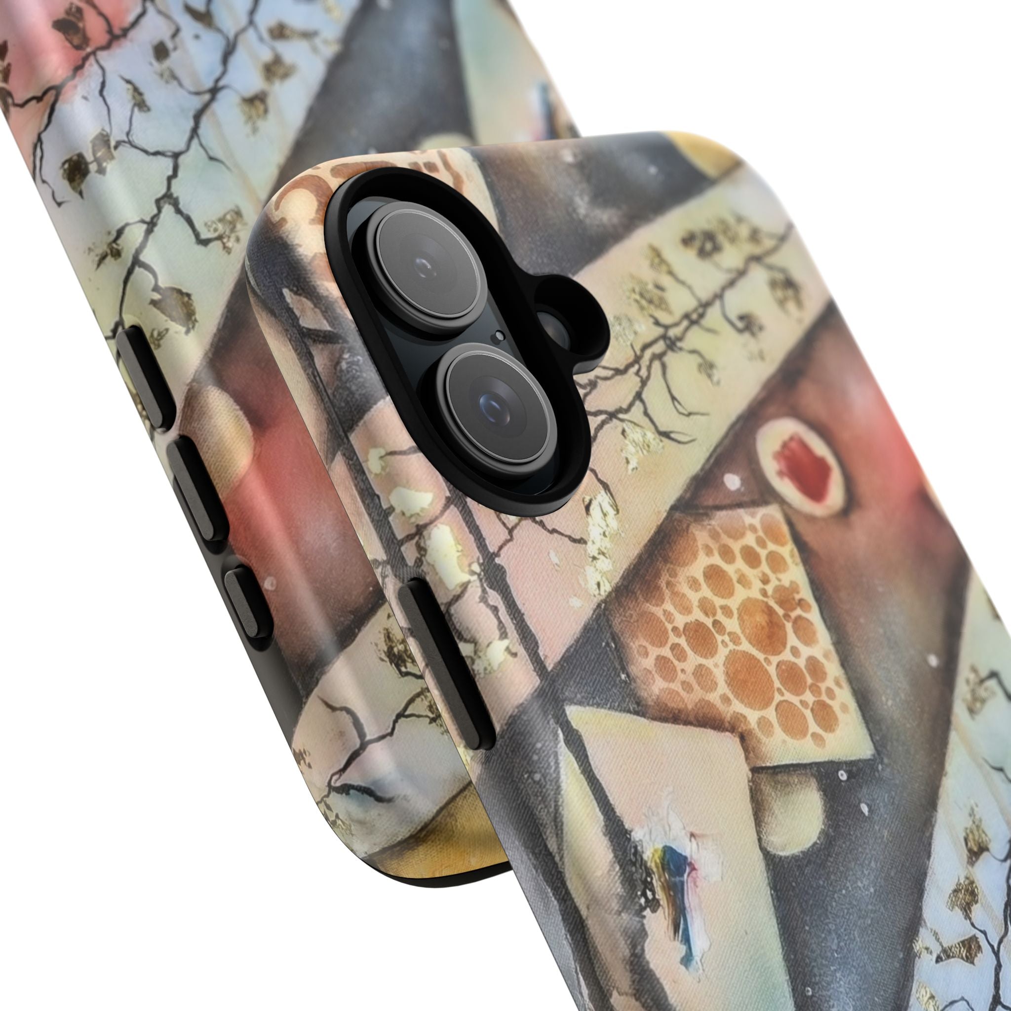 GOLDEN CARTOGRAPHY OF THE UNSEEN - Artistic Botanical Phone Case – Watercolor Nature Pattern Tough Case