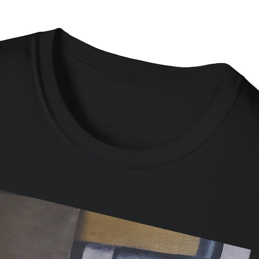 METALIC BLOCKS - Abstract Geometric Art T-Shirt — Modern Neutral Palette Design