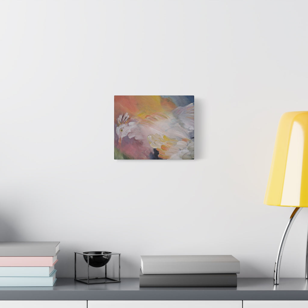RISE OF THE RADIENT HEN - Art Canvas Print — Soft Pastel Bird Wall Art, Matte Stretched 1.25"