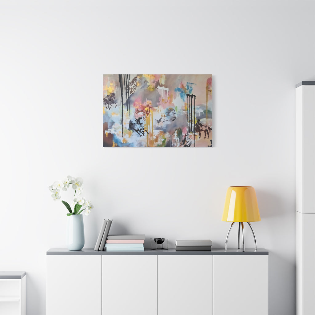 GUARDIANS OF THE QUIET PLAINS - Abstract Gallop Canvas Print — Matte Stretched Wall Art