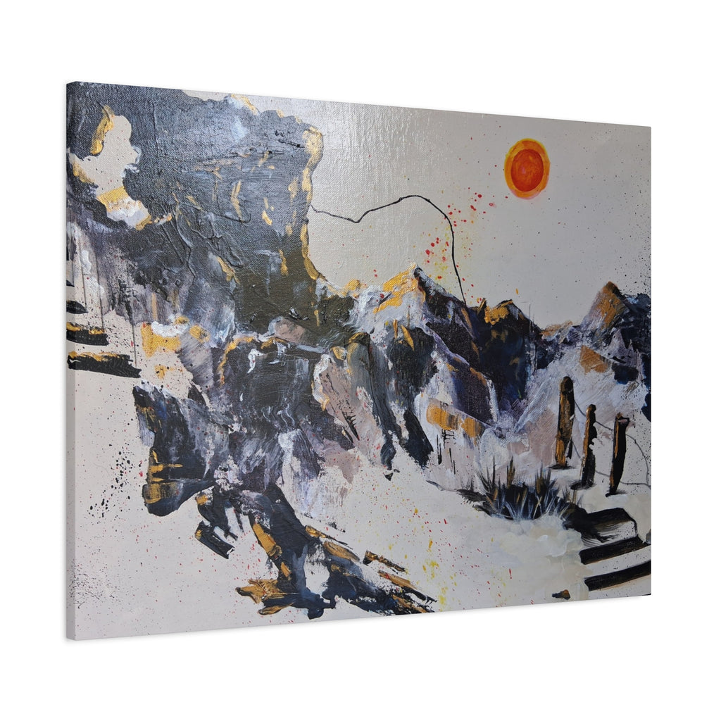 WHAT'S OVER THE RIDGE? - Abstract Desert Canvas Art – Matte Stretched 1.25"