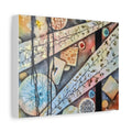 GOLDEN CARTOGRAPHY OF THE UNSEEN - Abstract Botanical Geometry Canvas Print – Modern Stretched Wall Art