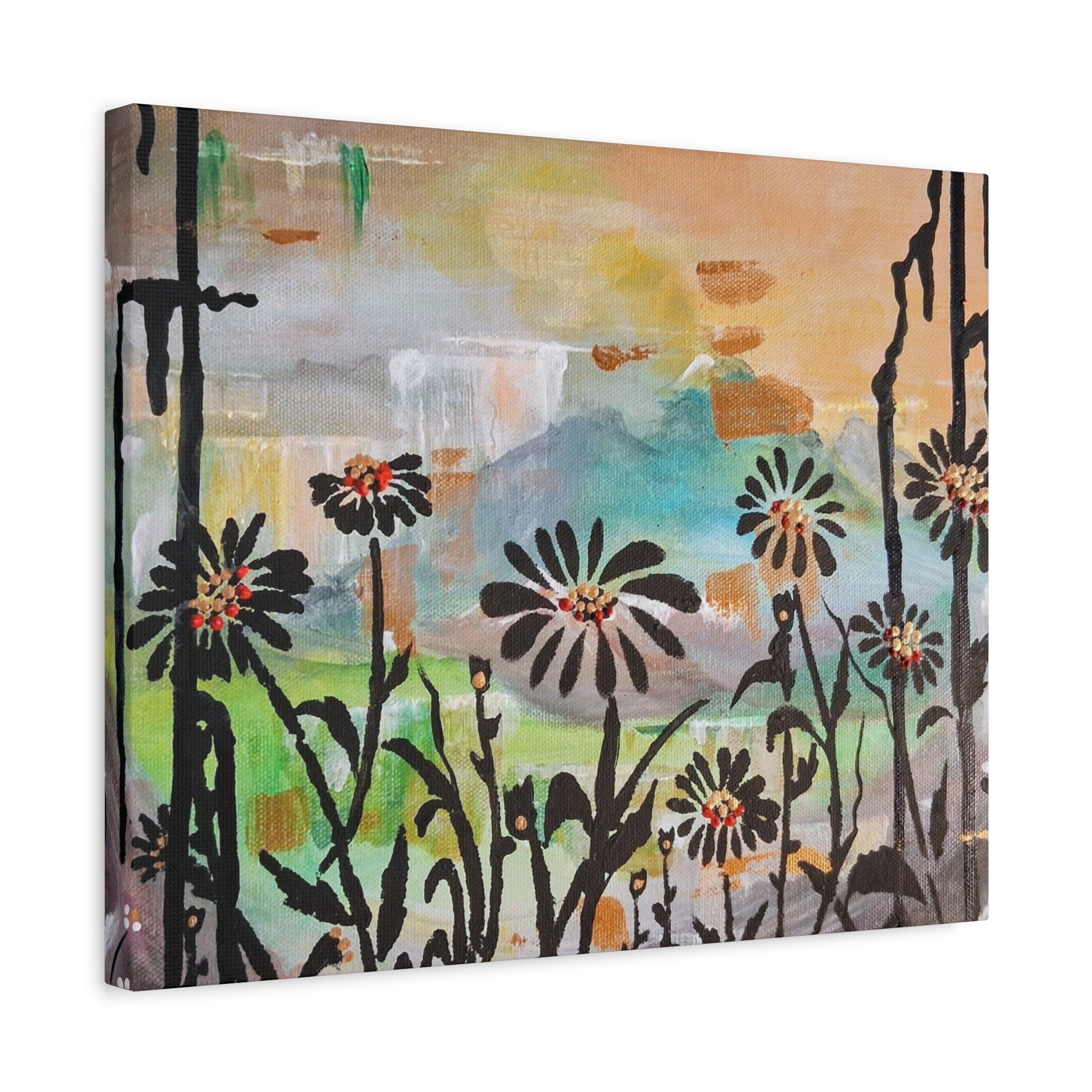 GUARDIANS OF THE WIND - Daisy Meadow Abstract Matte Canvas Wall Art