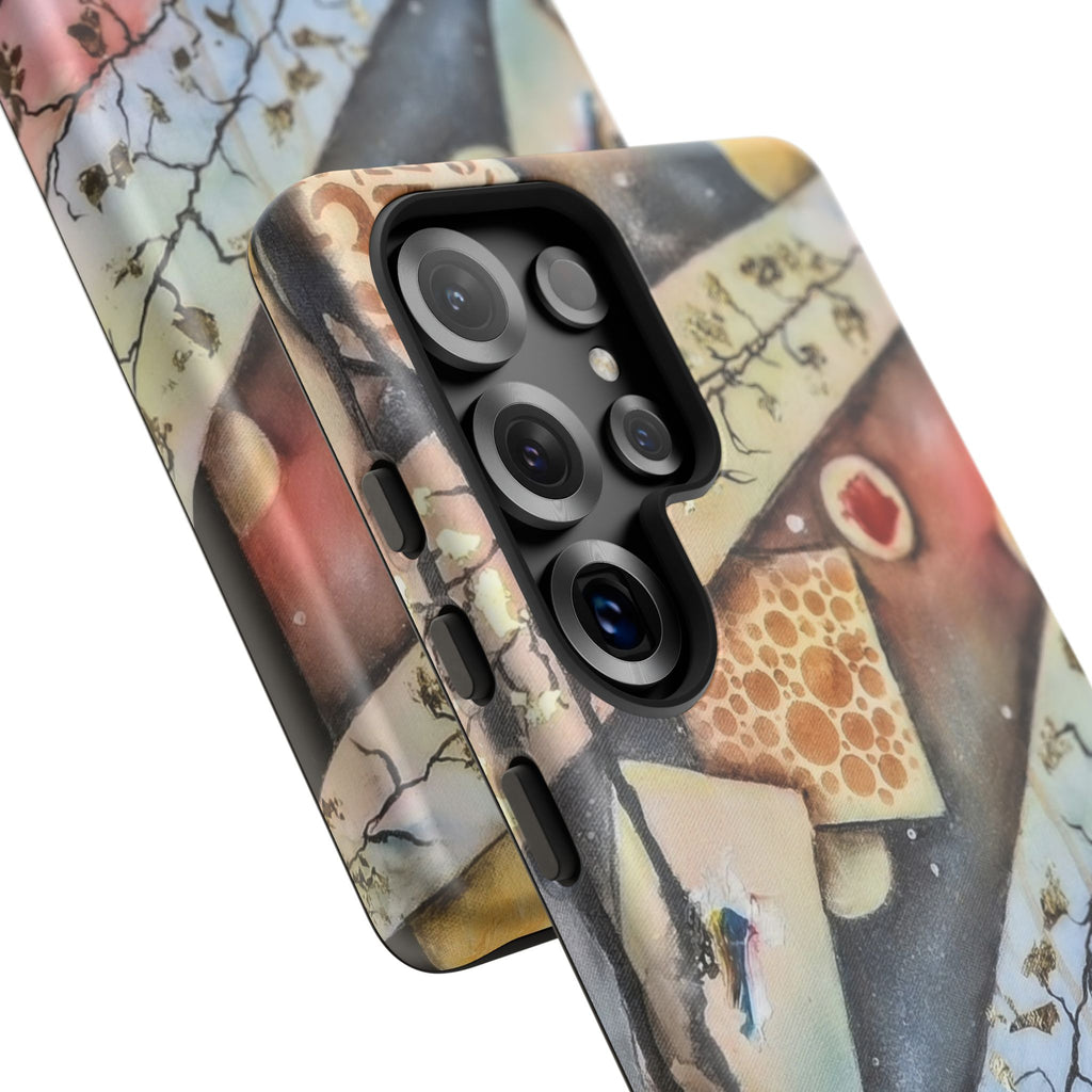 GOLDEN CARTOGRAPHY OF THE UNSEEN - Artistic Botanical Phone Case – Watercolor Nature Pattern Tough Case