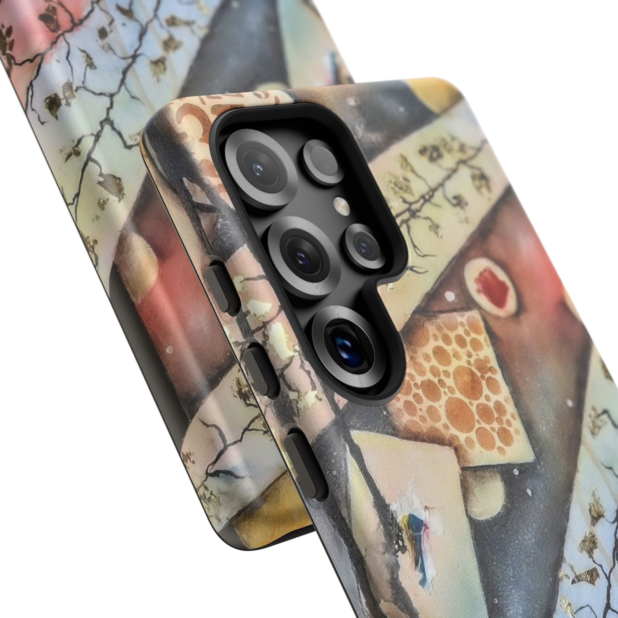 GOLDEN CARTOGRAPHY OF THE UNSEEN - Artistic Botanical Phone Case – Watercolor Nature Pattern Tough Case