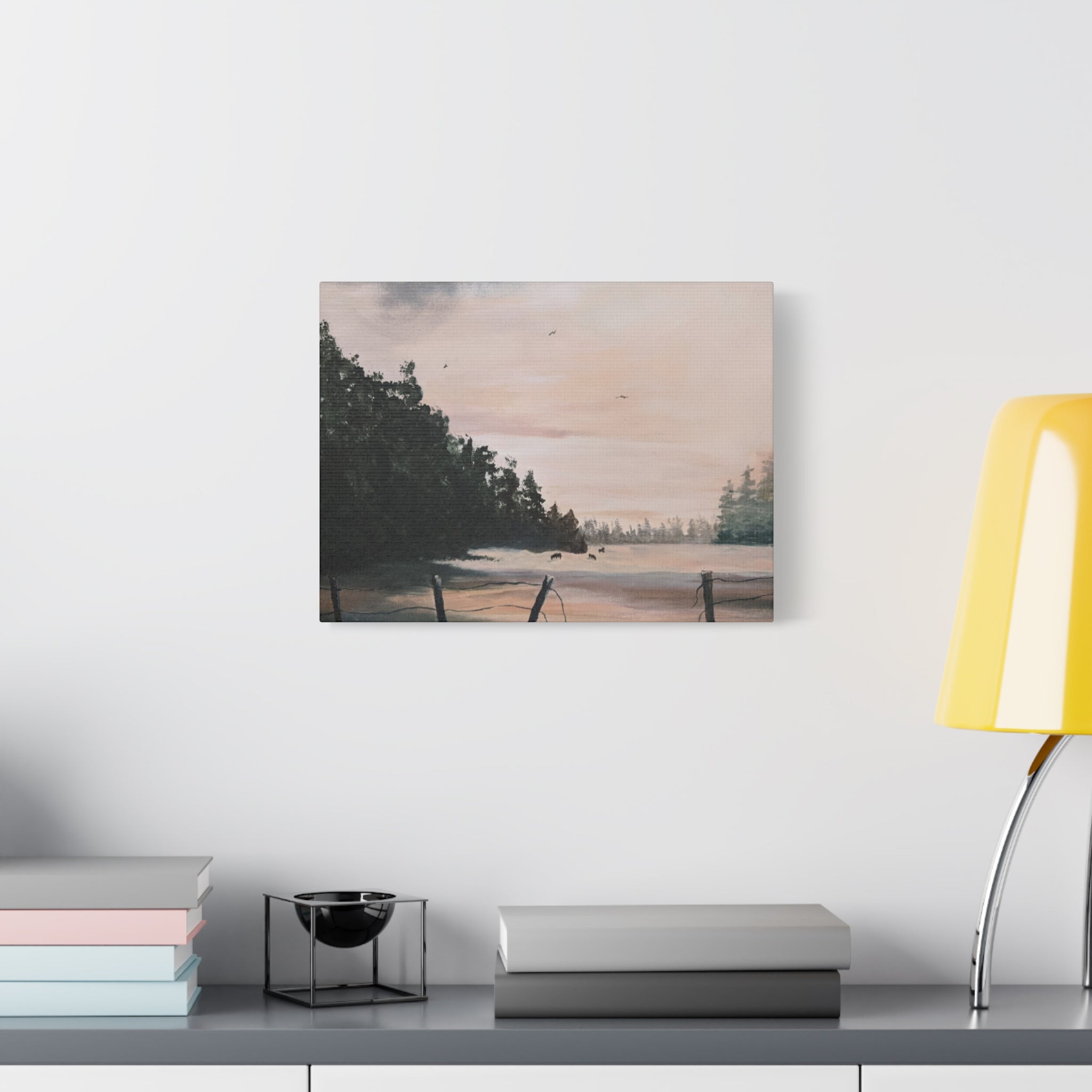 EARLY MORNING IN MONTANA -  Landscape Matte Canvas Print — Serene Forest Wall Art