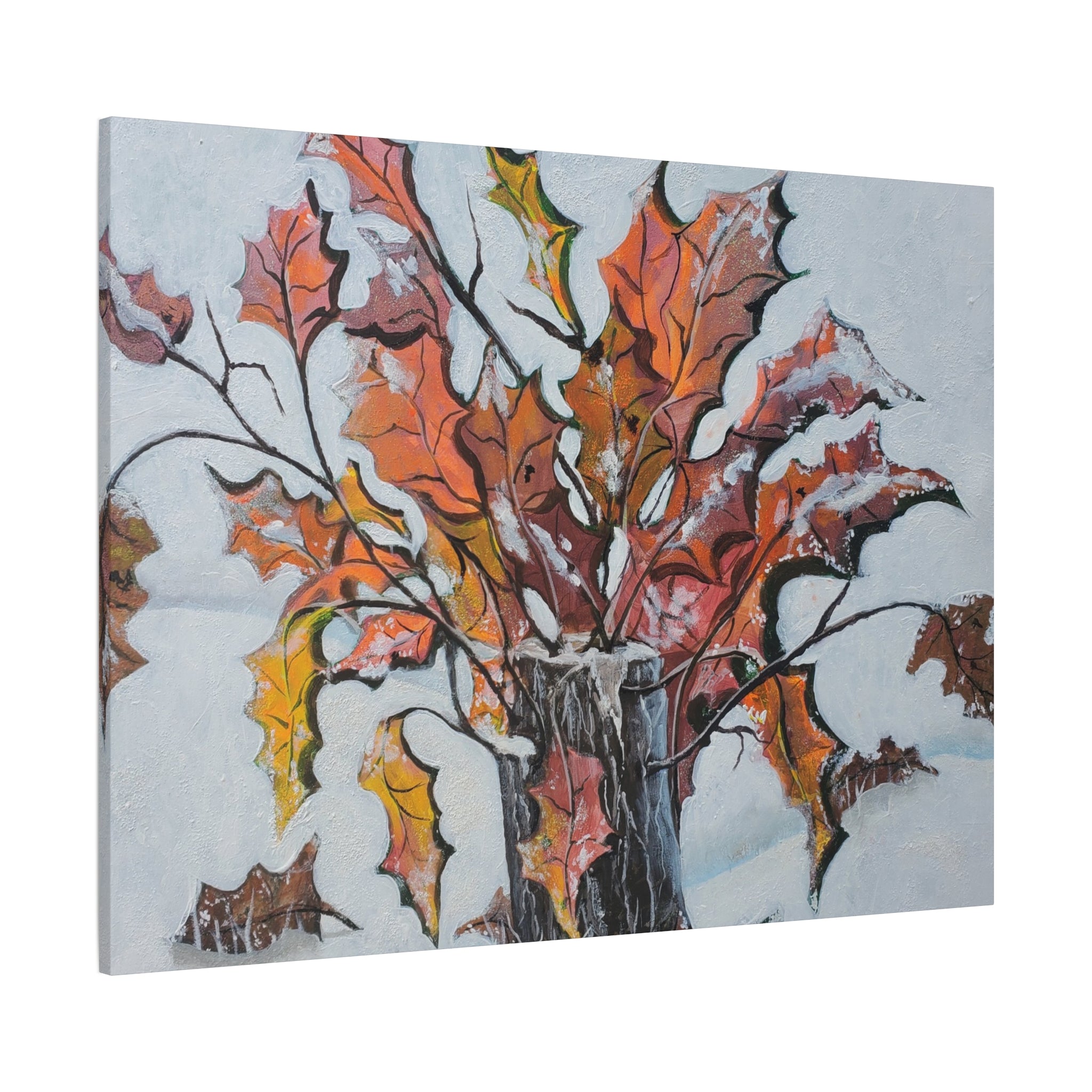 RENEWEL- NORTH LAKE NY - Autumn Leaves Canvas Wall Art — Stretched Matte Canvas