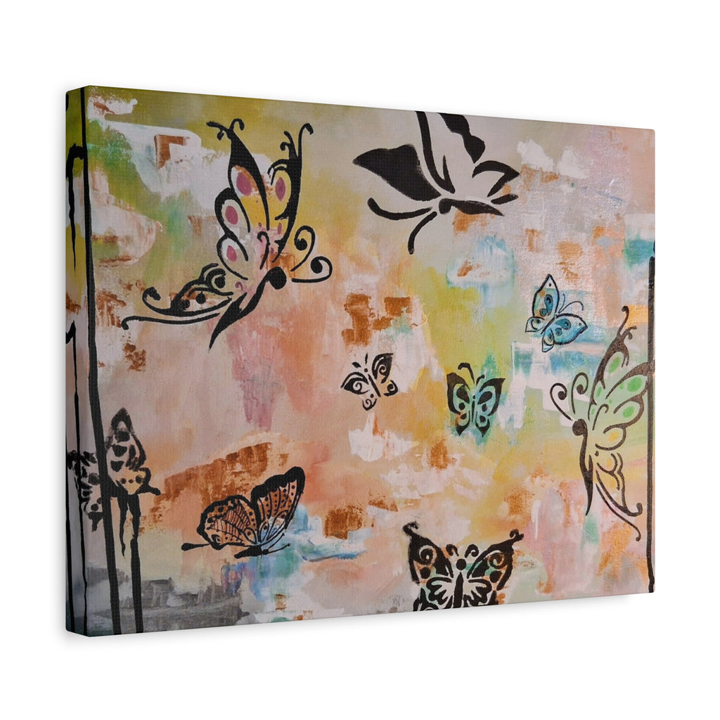 GUARDIANS OF THE FLOWERS - Butterfly Abstract Matte Canvas Wall Art – Stretched 1.25"Deep