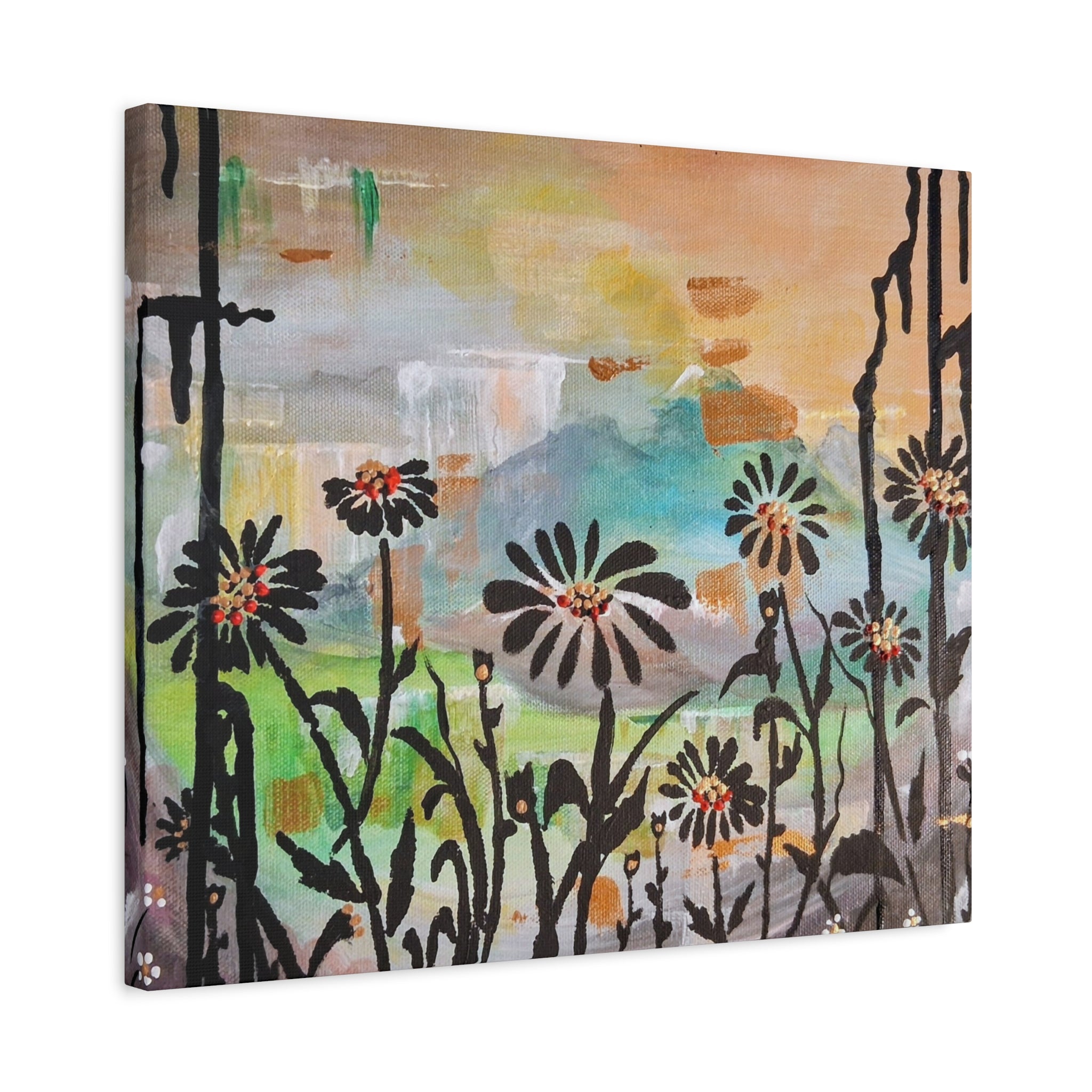GUARDIANS OF THE WIND - Daisy Meadow Abstract Matte Canvas Wall Art