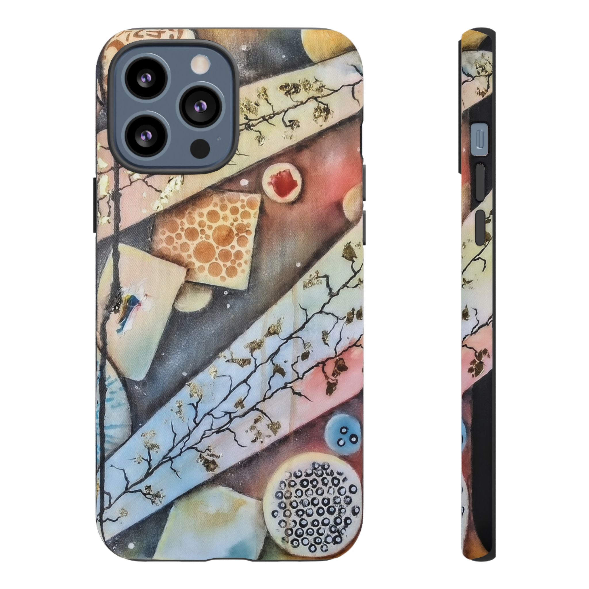GOLDEN CARTOGRAPHY OF THE UNSEEN - Artistic Botanical Phone Case – Watercolor Nature Pattern Tough Case