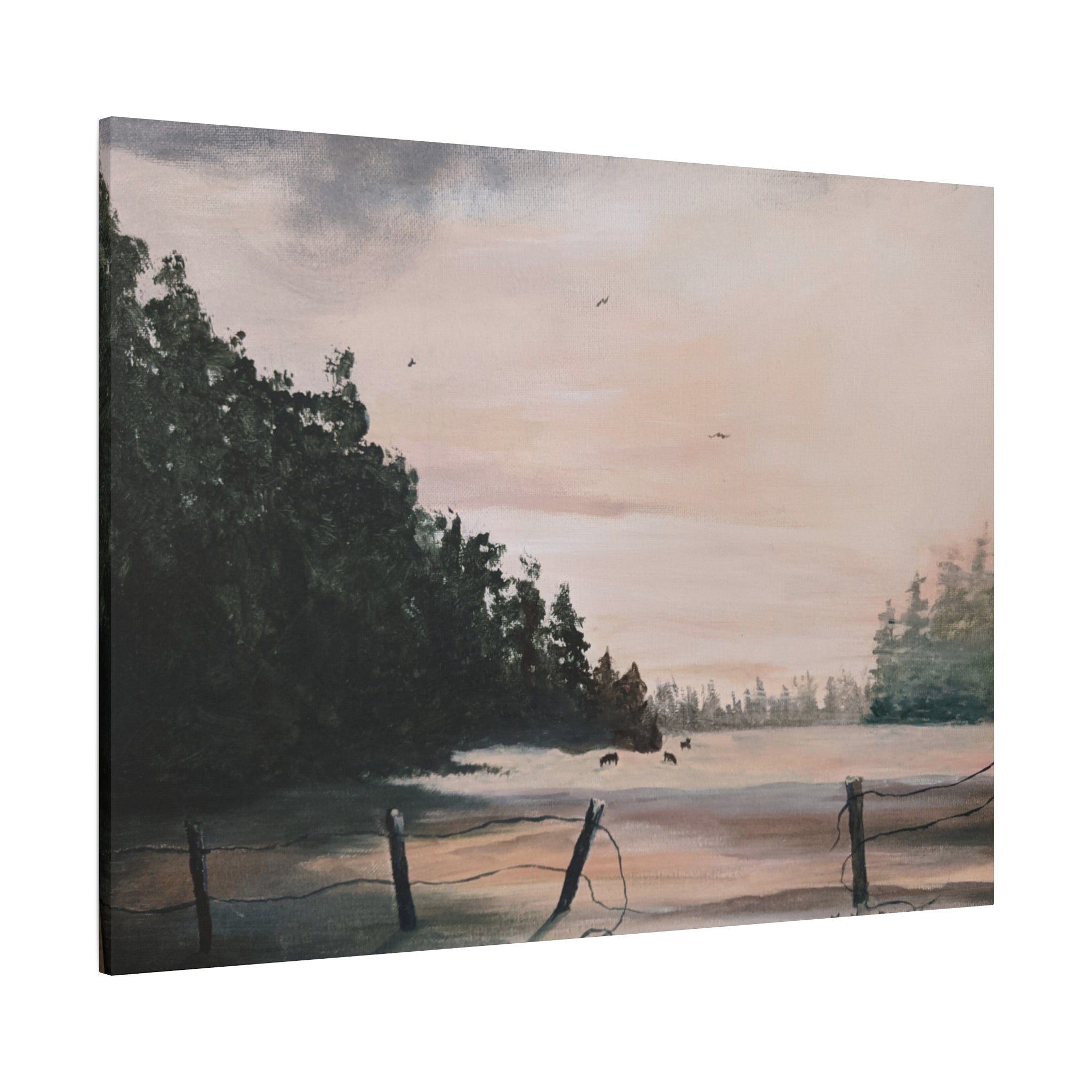 EARLY MORNING IN MONTANA -  Landscape Matte Canvas Print — Serene Forest Wall Art