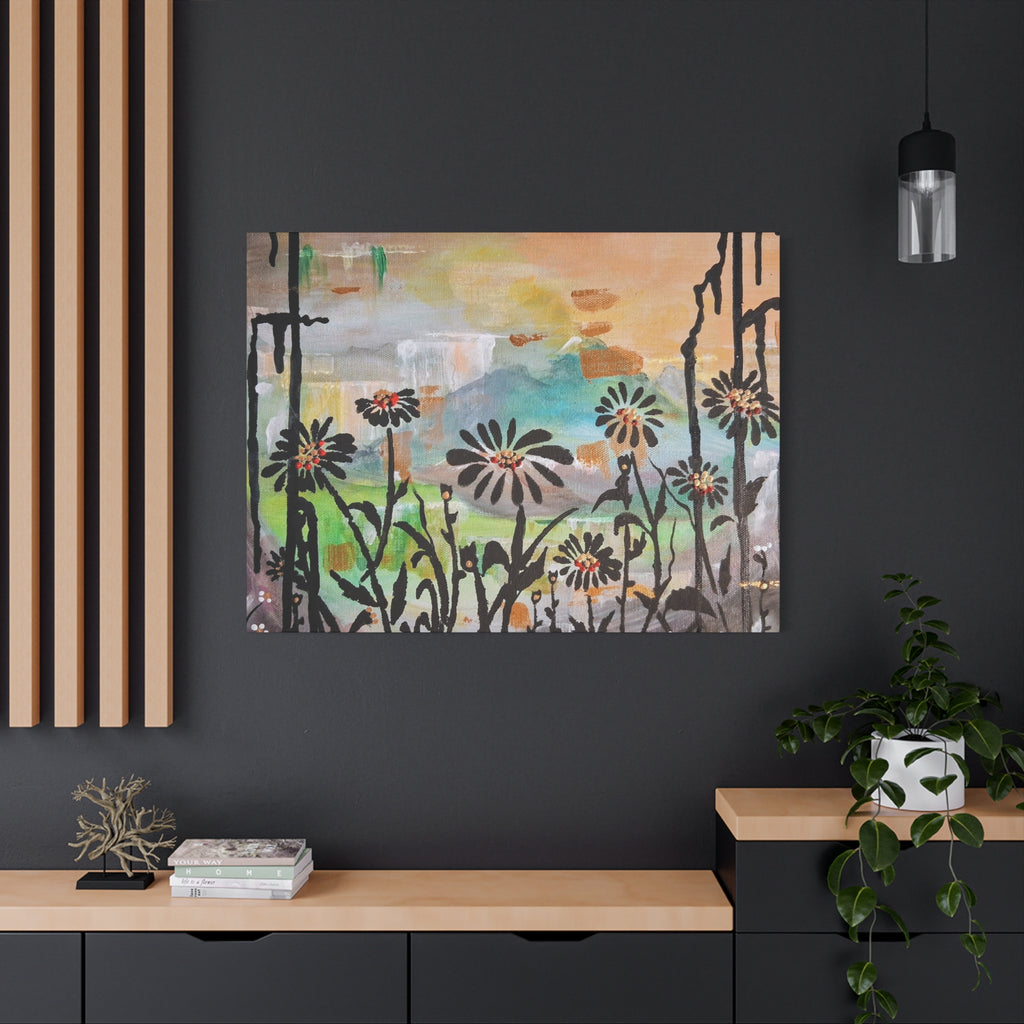 GUARDIANS OF THE WIND - Daisy Meadow Abstract Matte Canvas Wall Art