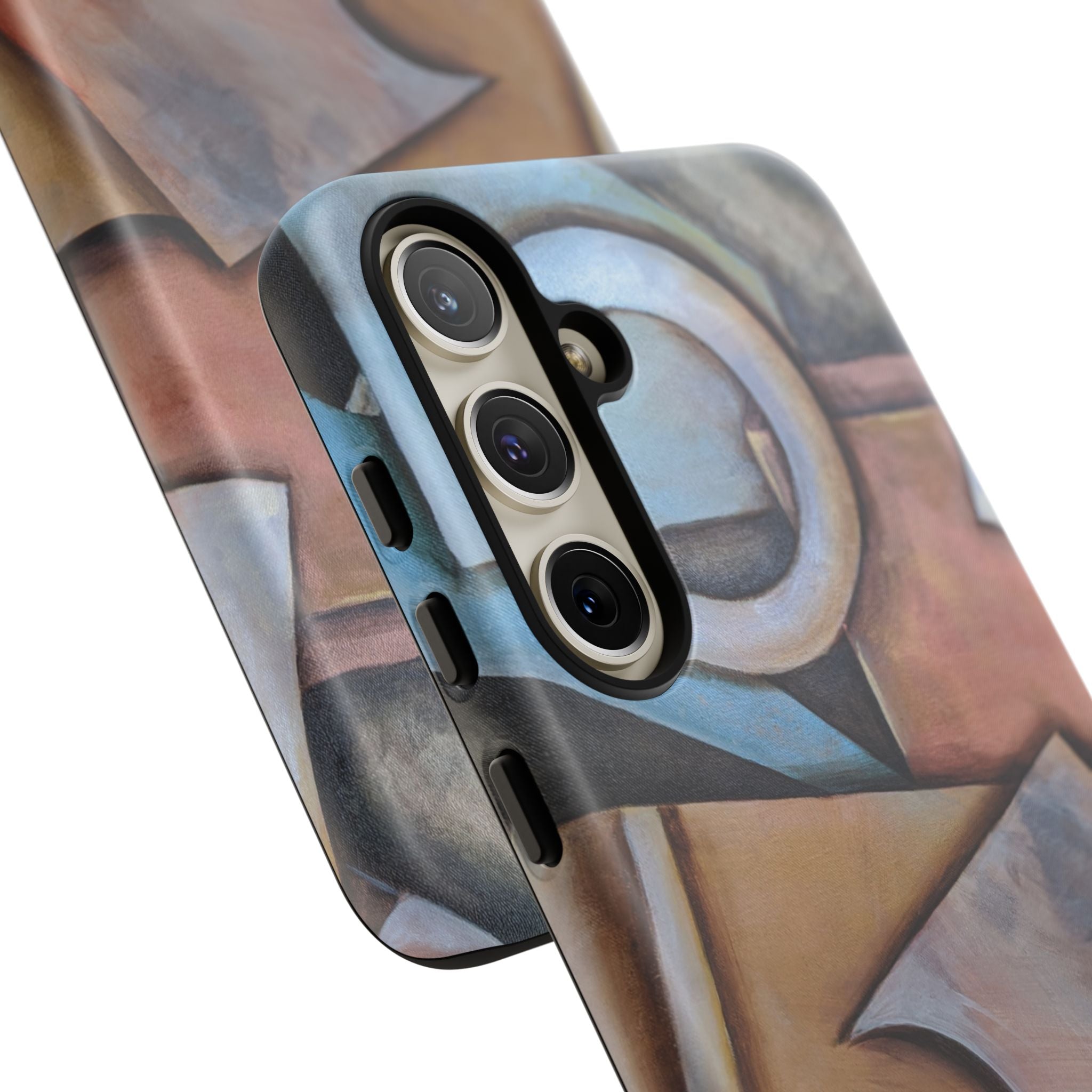 Abstract Geometric Tough Phone Case – Modern Cubist Art Protection