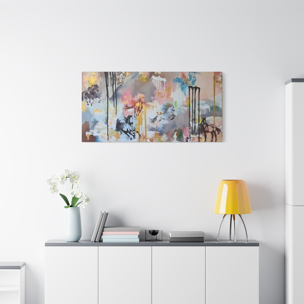 GUARDIANS OF THE QUIET PLAINS - Abstract Gallop Canvas Print — Matte Stretched Wall Art