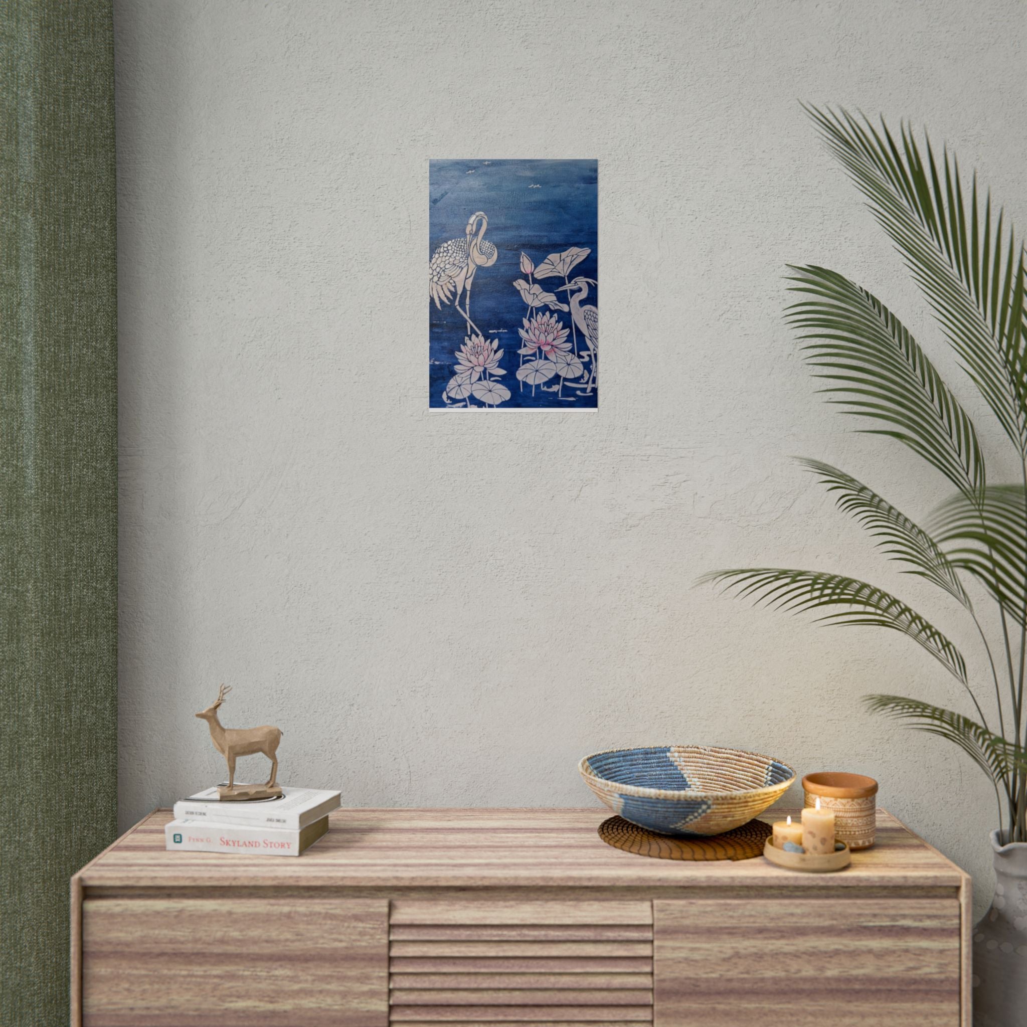 WATER LILLY SONOTA - Lotus & Heron Botanical Poster
