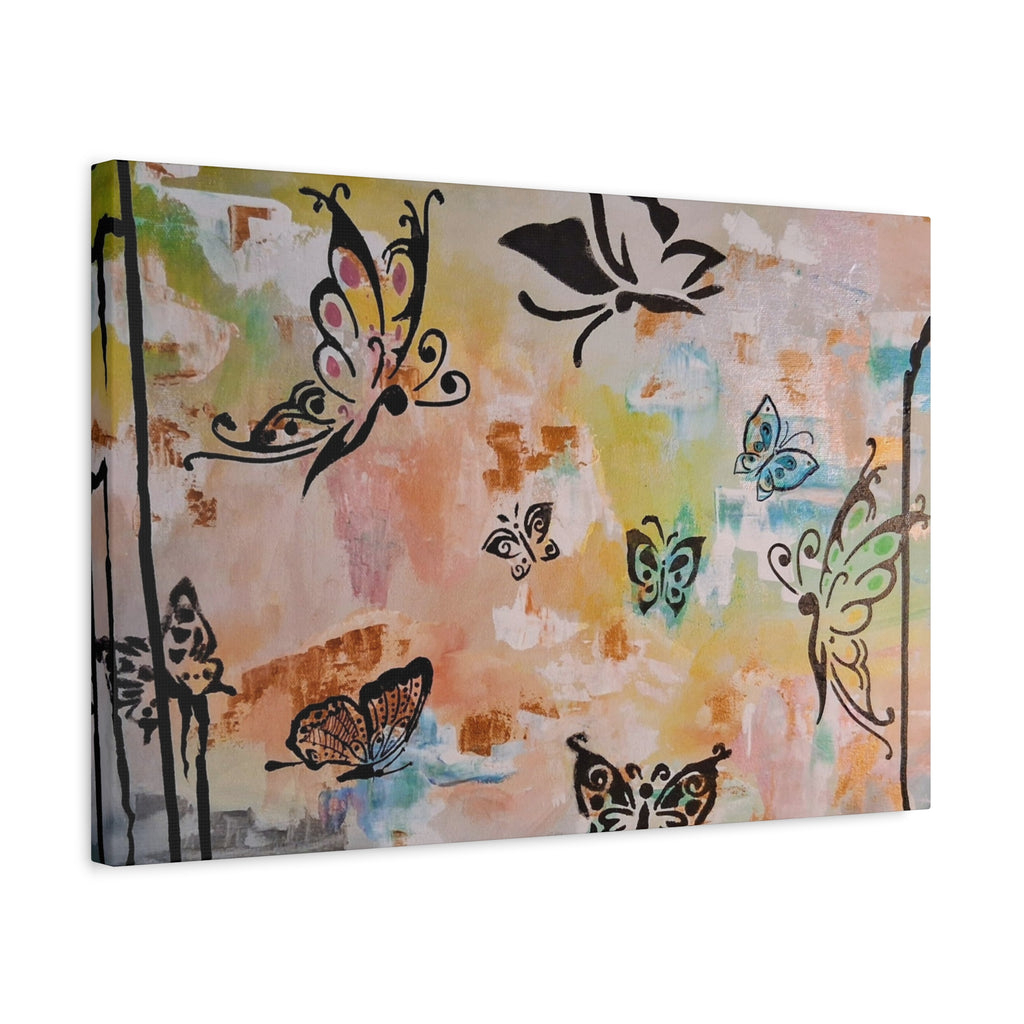 GUARDIANS OF THE FLOWERS - Butterfly Abstract Matte Canvas Wall Art – Stretched 1.25"Deep