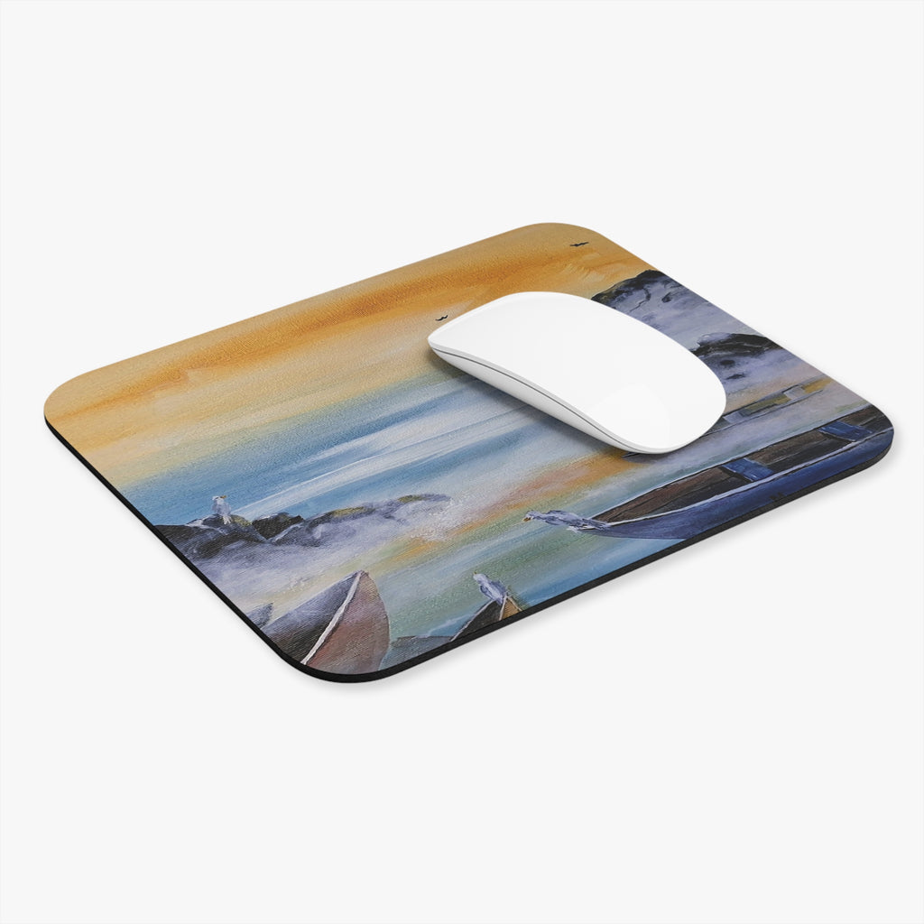 IN  FOR THE NIGHT -  Mouse Pad — Tranquil Boat Waterscape