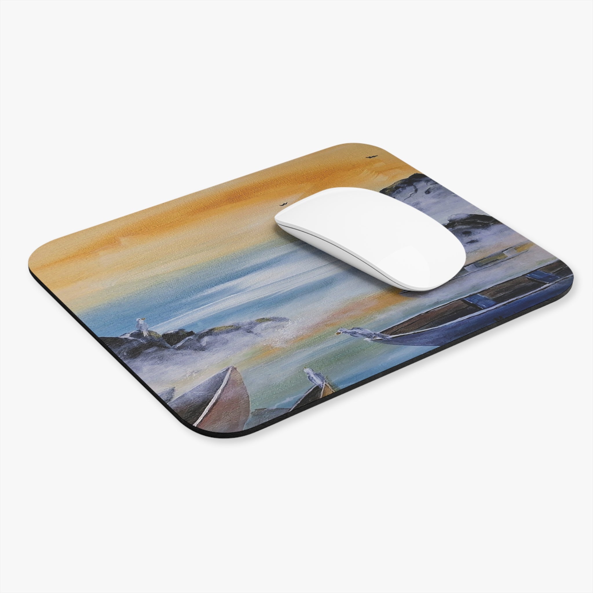 IN  FOR THE NIGHT -  Mouse Pad — Tranquil Boat Waterscape