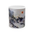WHAT'S OVER THE RIDGE - Abstract Mountain Landscape Ceramic Mug — Minimalist Art Coffee Cup (11oz, 15oz)