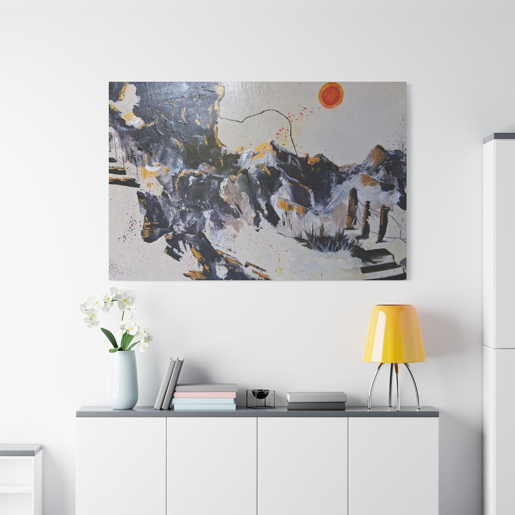 WHAT'S OVER THE RIDGE? - Abstract Desert Canvas Art – Matte Stretched 1.25"