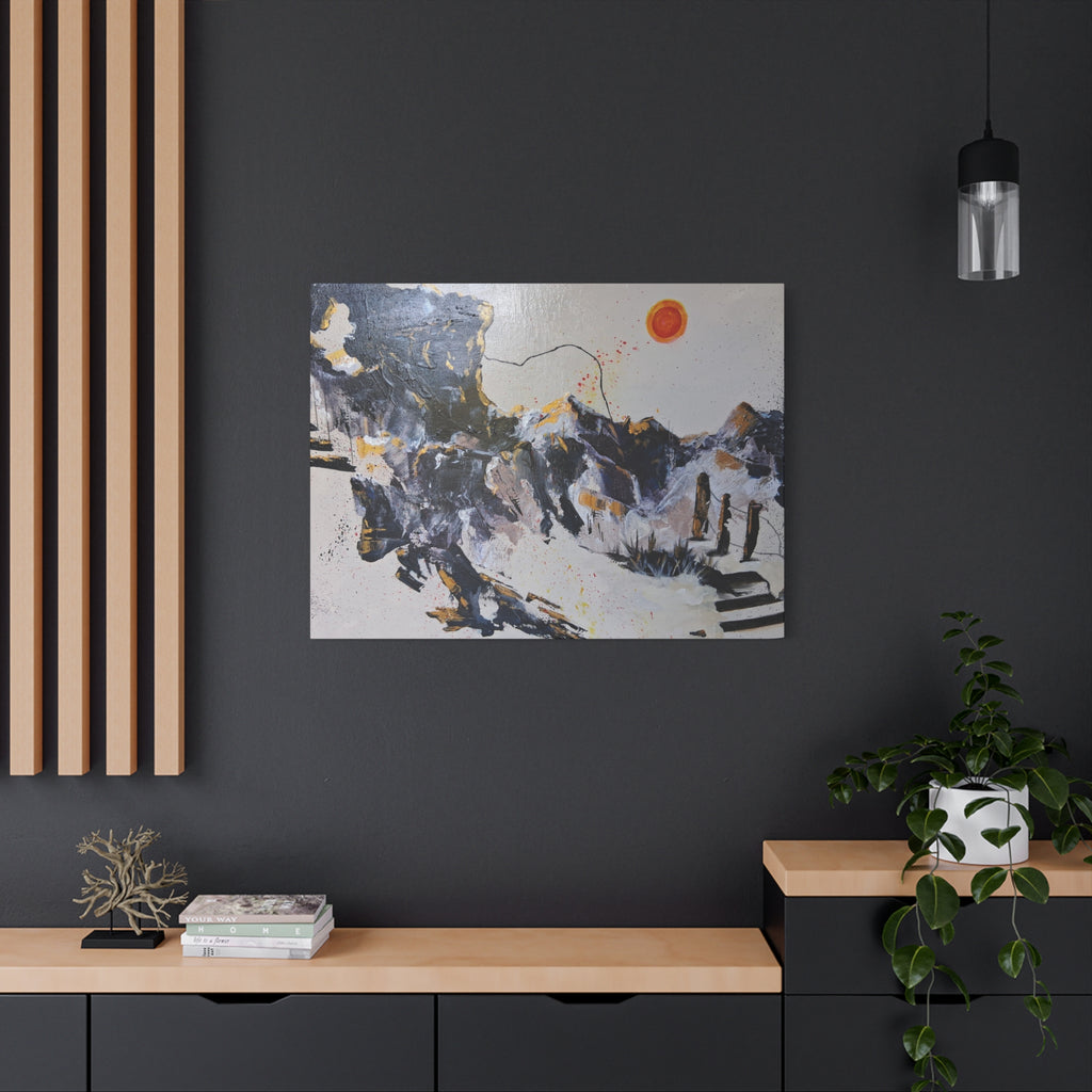 WHAT'S OVER THE RIDGE? - Abstract Desert Canvas Art – Matte Stretched 1.25"