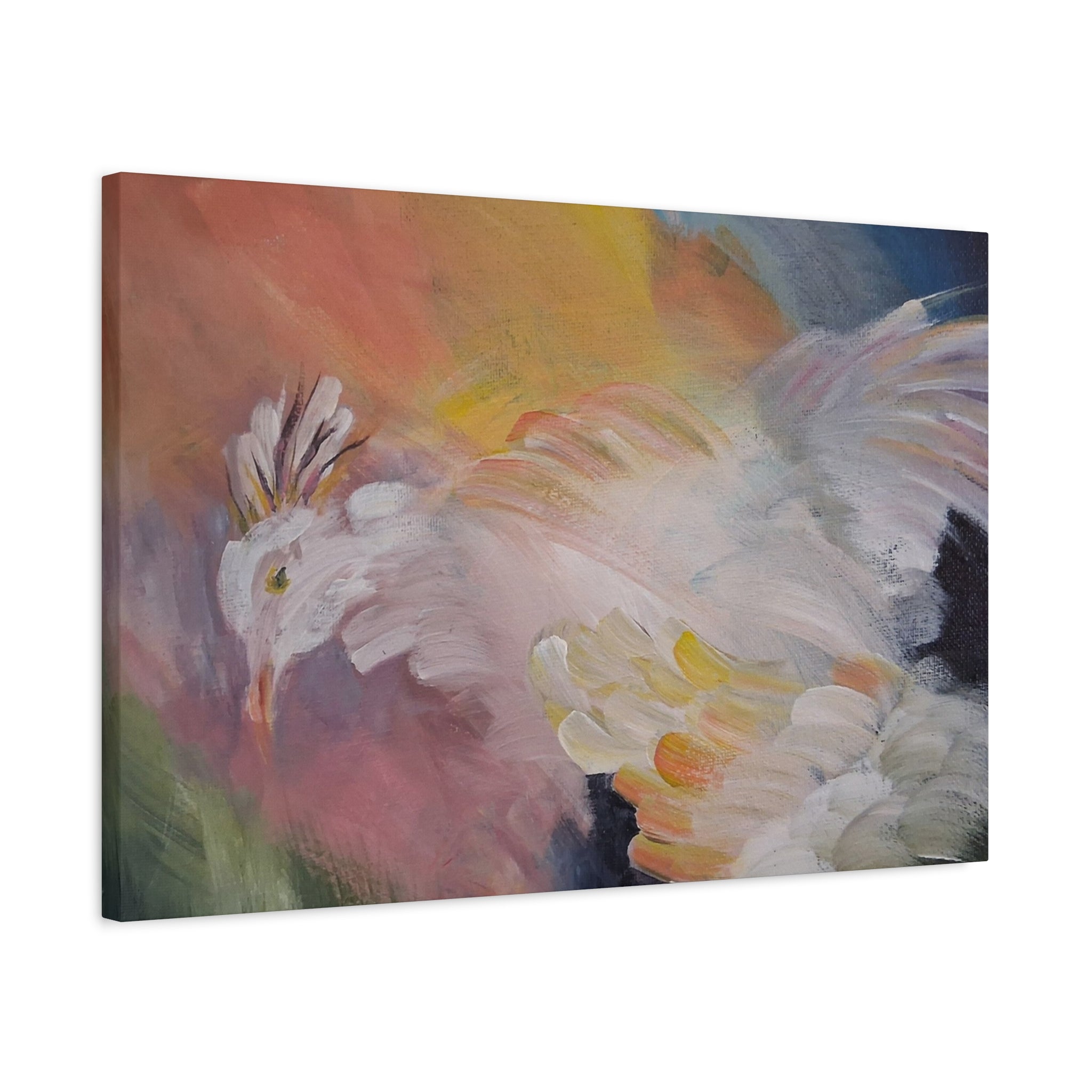 RISE OF THE RADIENT HEN - Art Canvas Print — Soft Pastel Bird Wall Art, Matte Stretched 1.25"