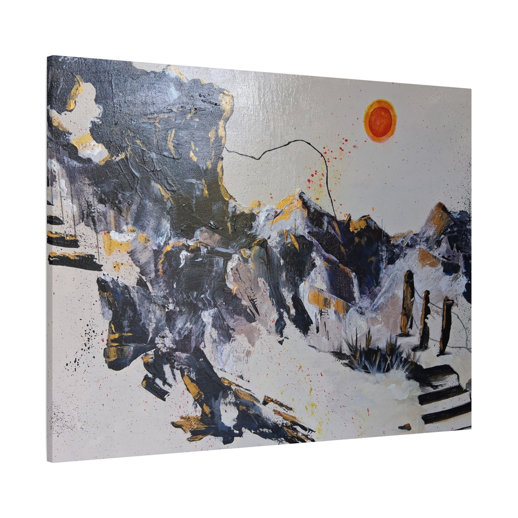 WHAT'S OVER THE RIDGE? - Abstract Desert Canvas Art – Matte Stretched 1.25"