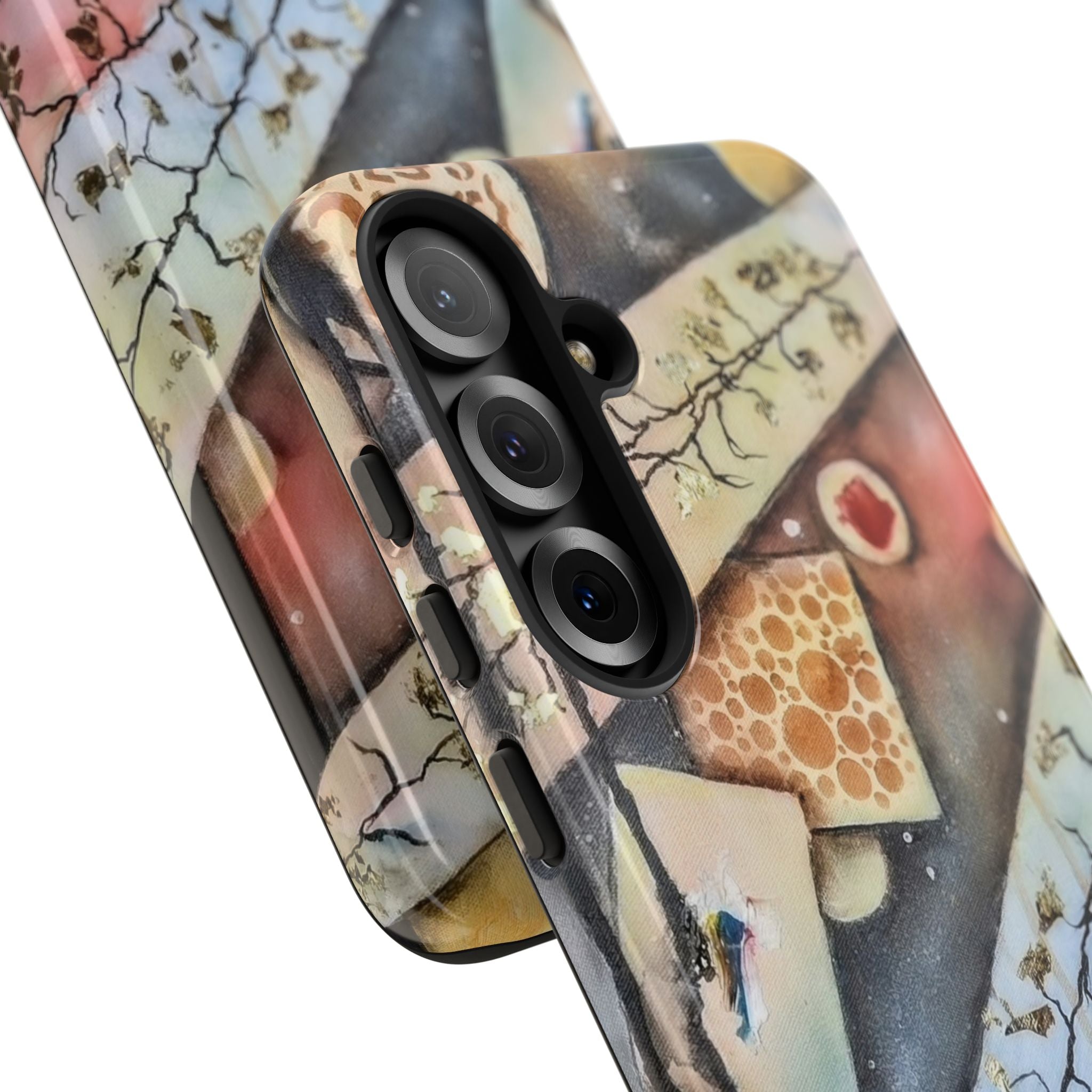 GOLDEN CARTOGRAPHY OF THE UNSEEN - Artistic Botanical Phone Case – Watercolor Nature Pattern Tough Case