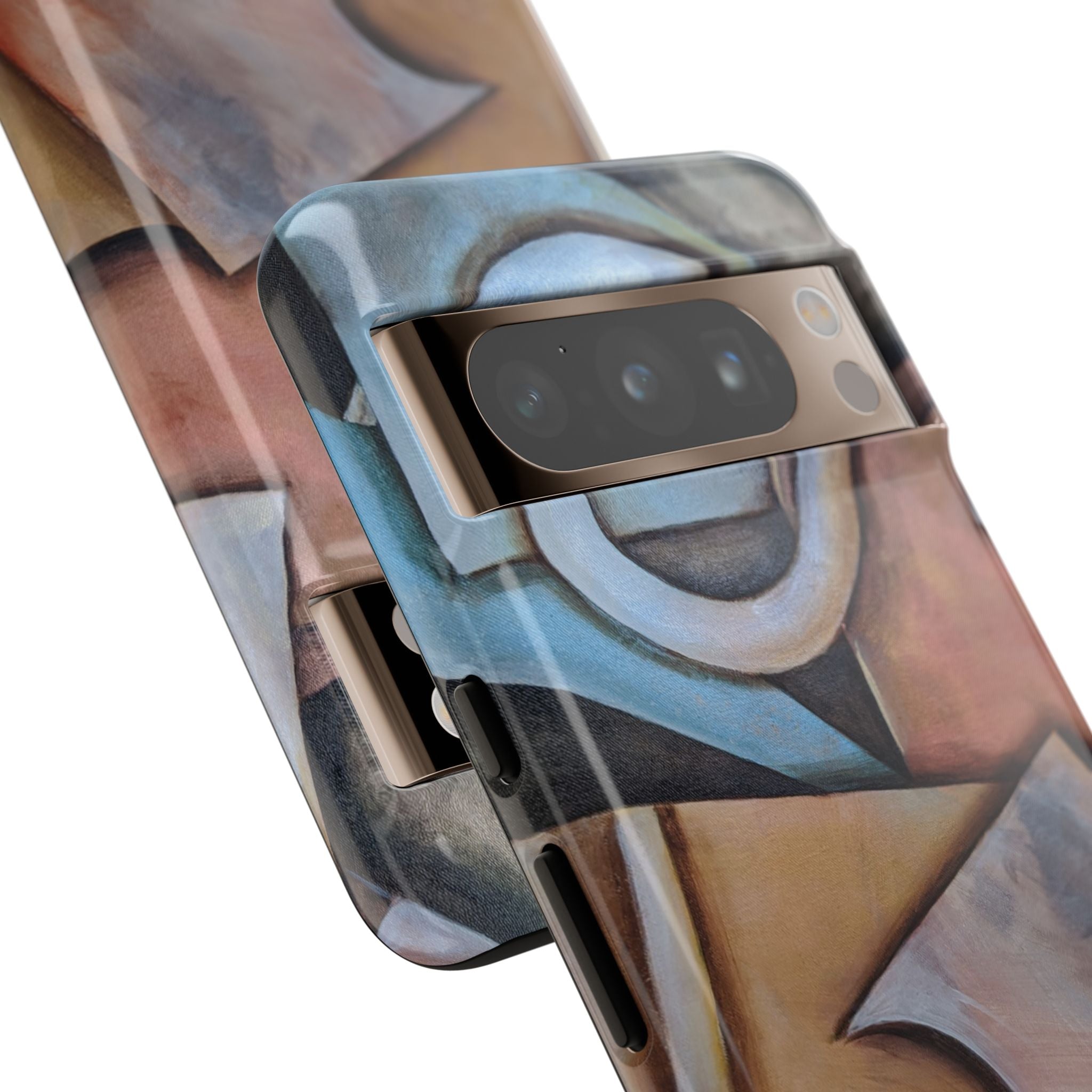 Abstract Geometric Tough Phone Case – Modern Cubist Art Protection