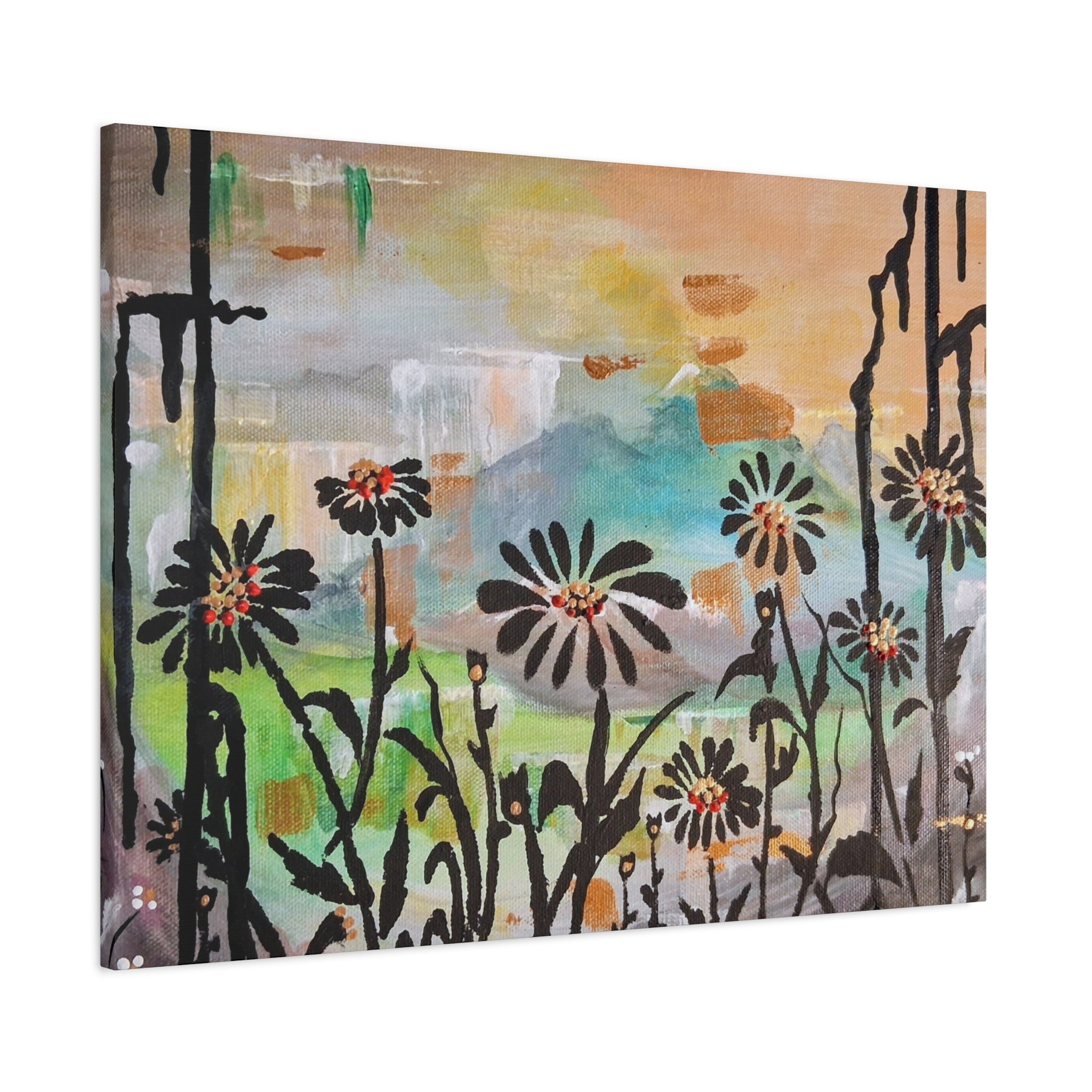 GUARDIANS OF THE WIND - Daisy Meadow Abstract Matte Canvas Wall Art